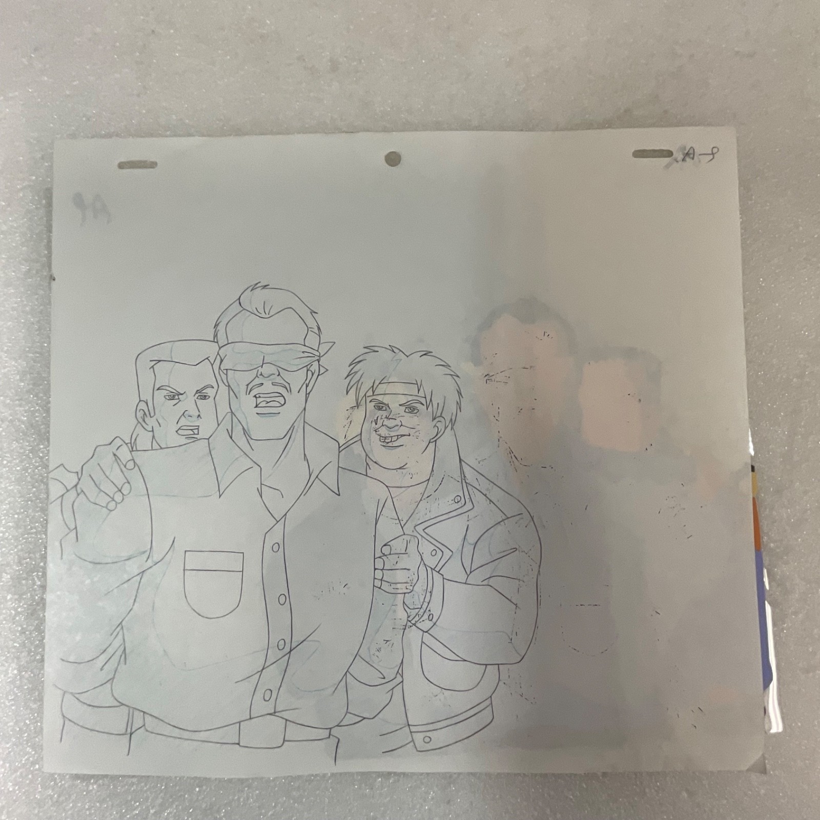 Animation Production Cel with Heavy Pencil Transfer Layout 12 in x 10 in - Image 7