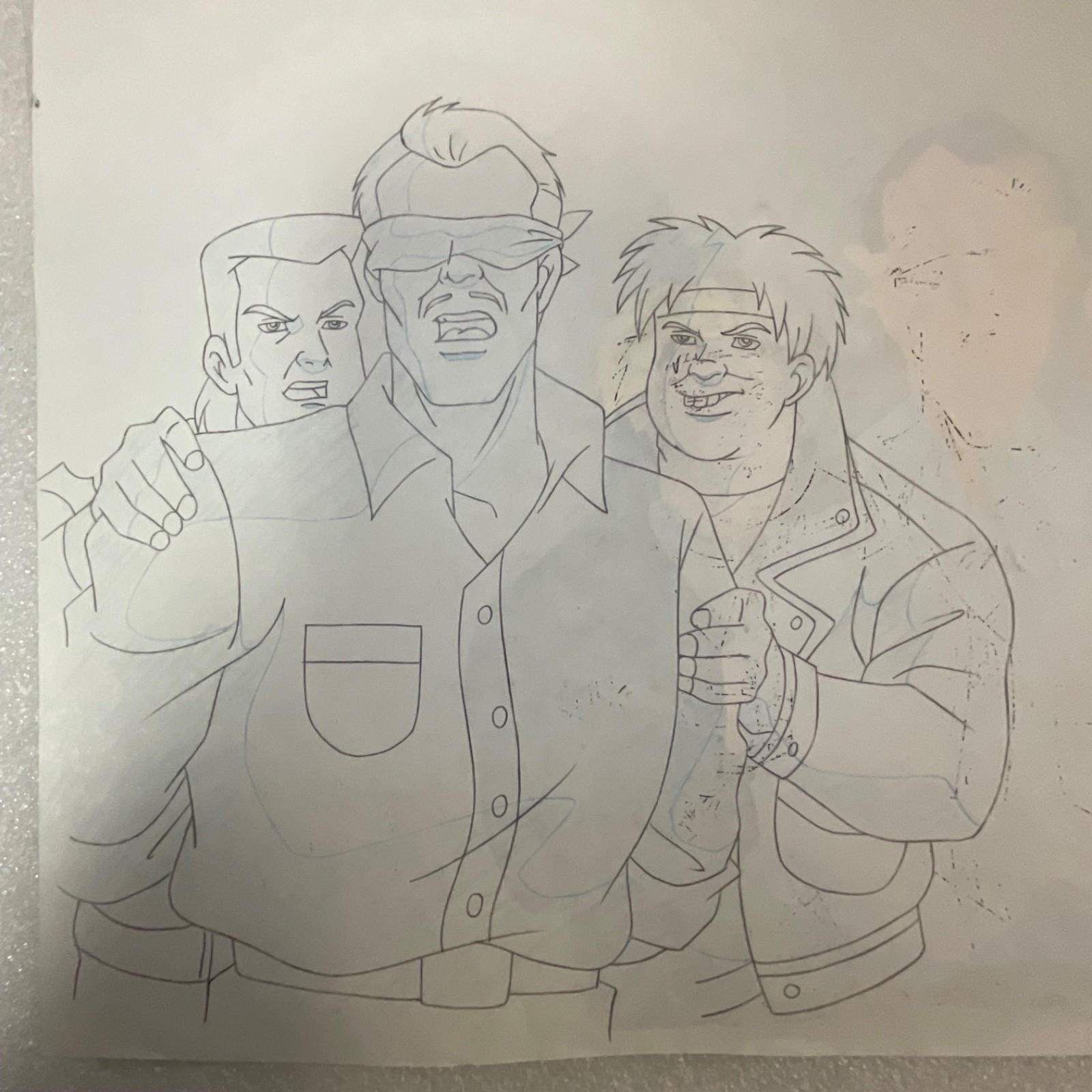 Animation Production Cel with Heavy Pencil Transfer Layout 12 in x 10 in - Image 8