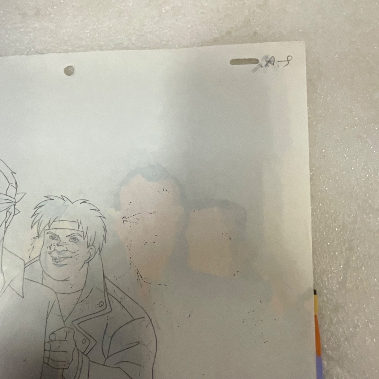 Animation Production Cel with Heavy Pencil Transfer Layout 12 in x 10 in - Image 10