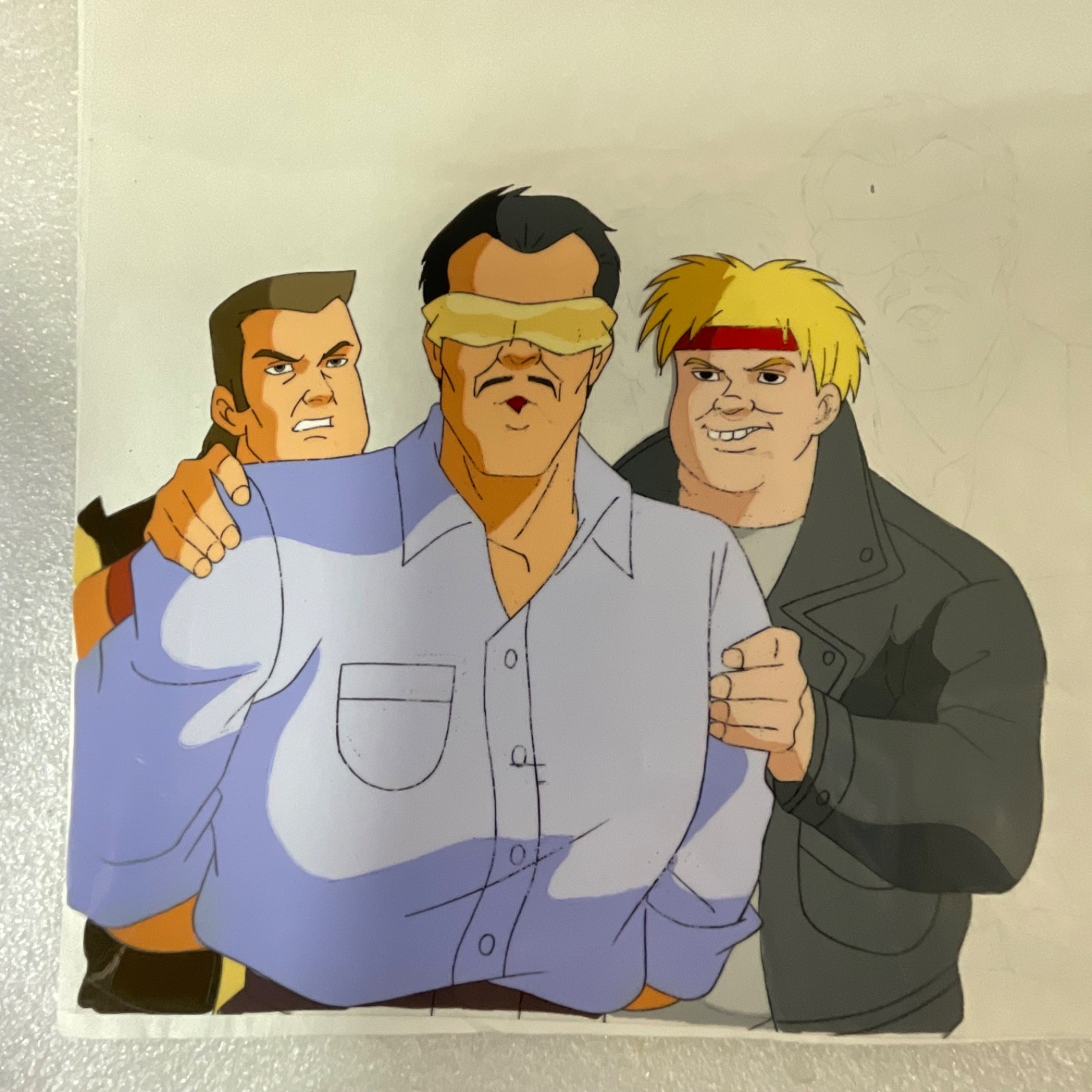 Animation Production Cel with Full Pencil Drawing Layout Sheet 12 in x 10 in - Image 1