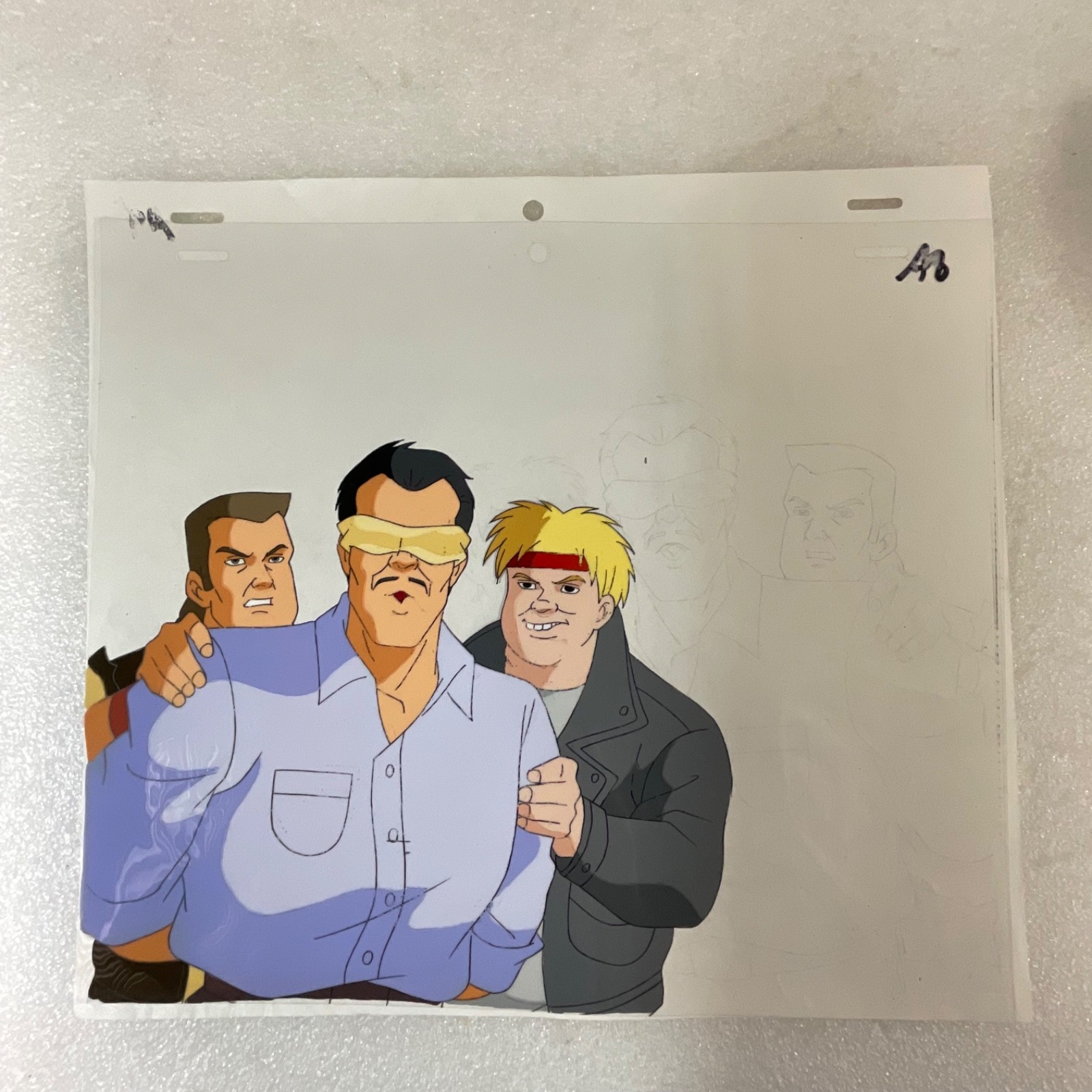 Animation Production Cel with Full Pencil Drawing Layout Sheet 12 in x 10 in - Image 2