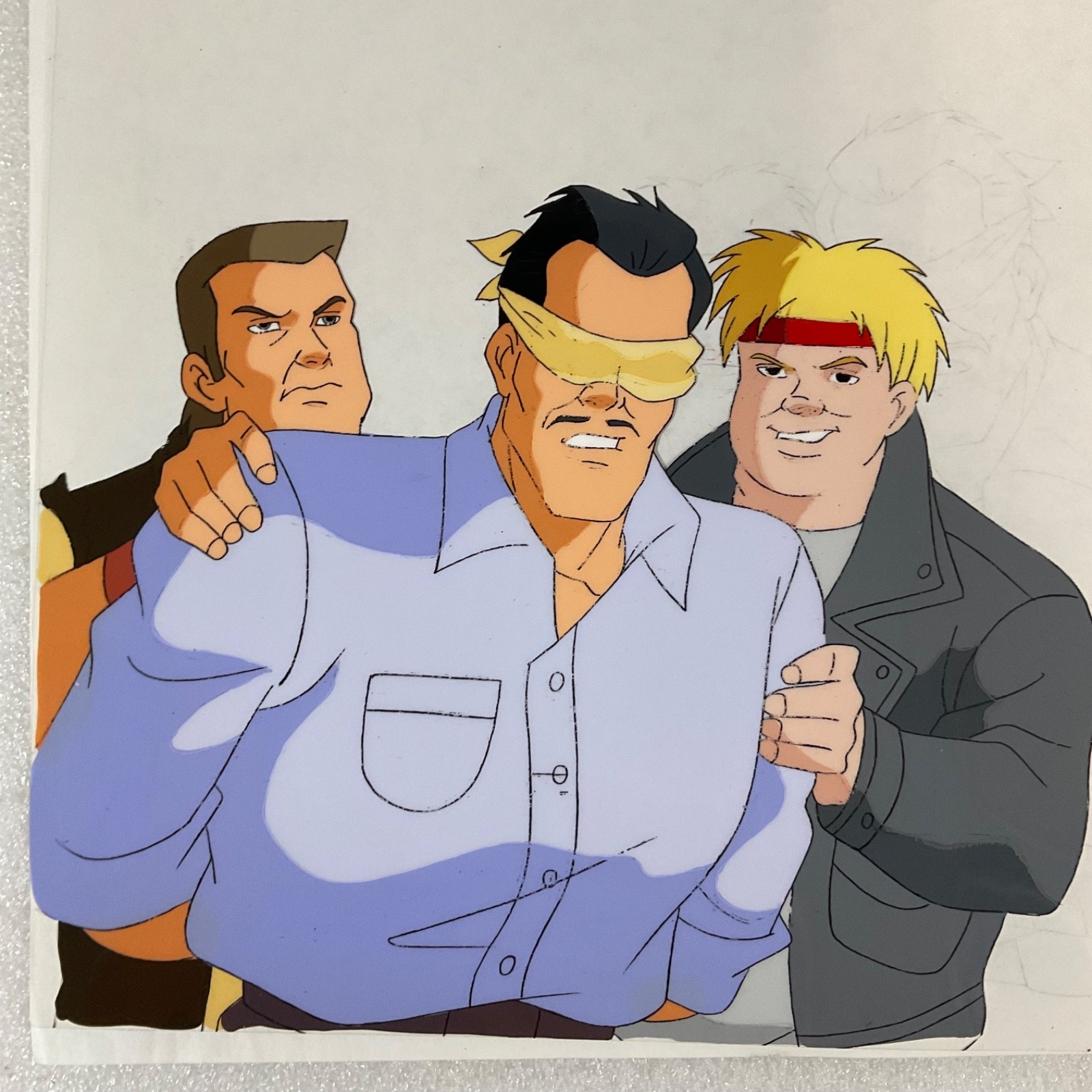 Animation Production Cel with Matching Pencil Drawing Sheet 12 in x 10 in - Image 1