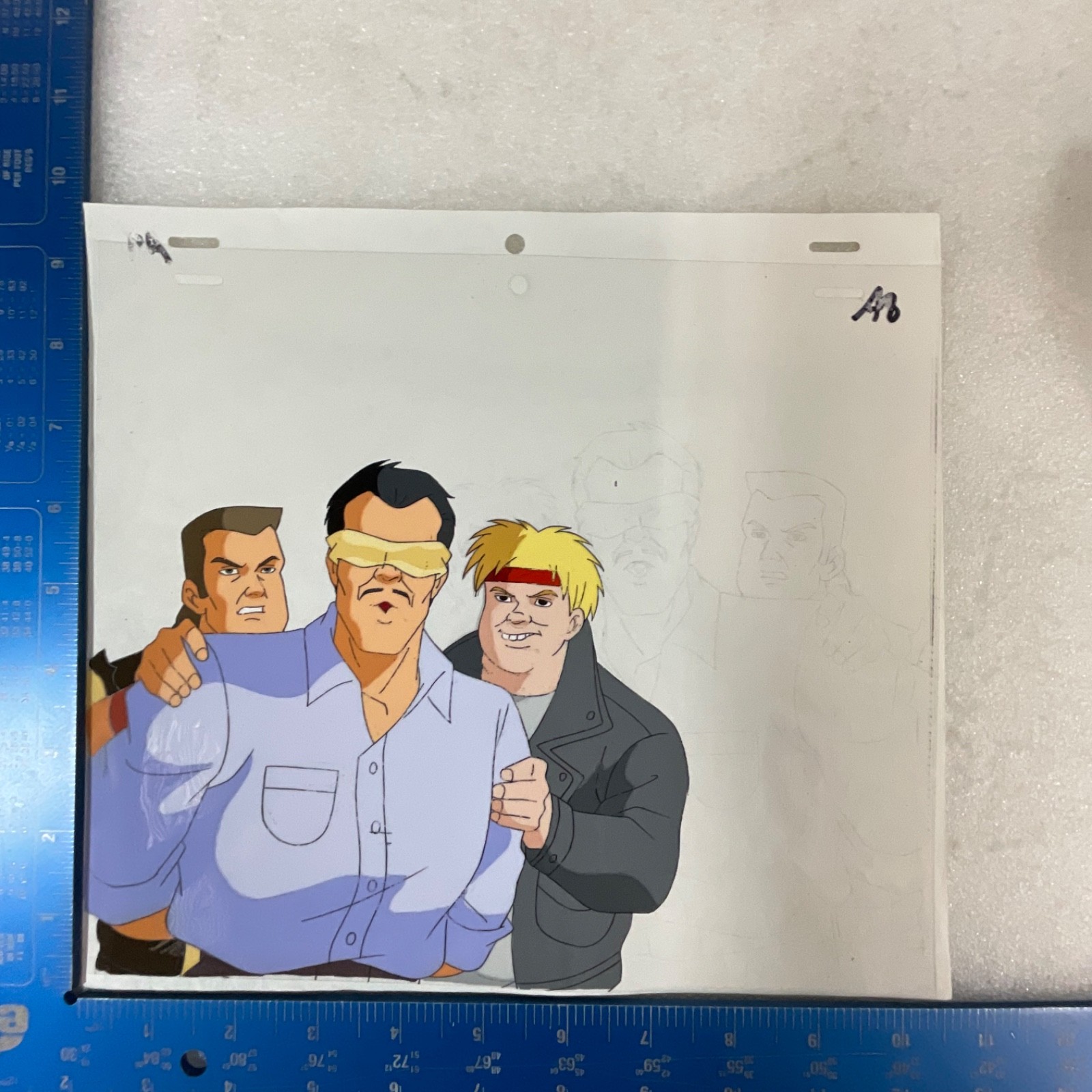Animation Production Cel with Full Pencil Drawing Layout Sheet 12 in x 10 in - Image 6