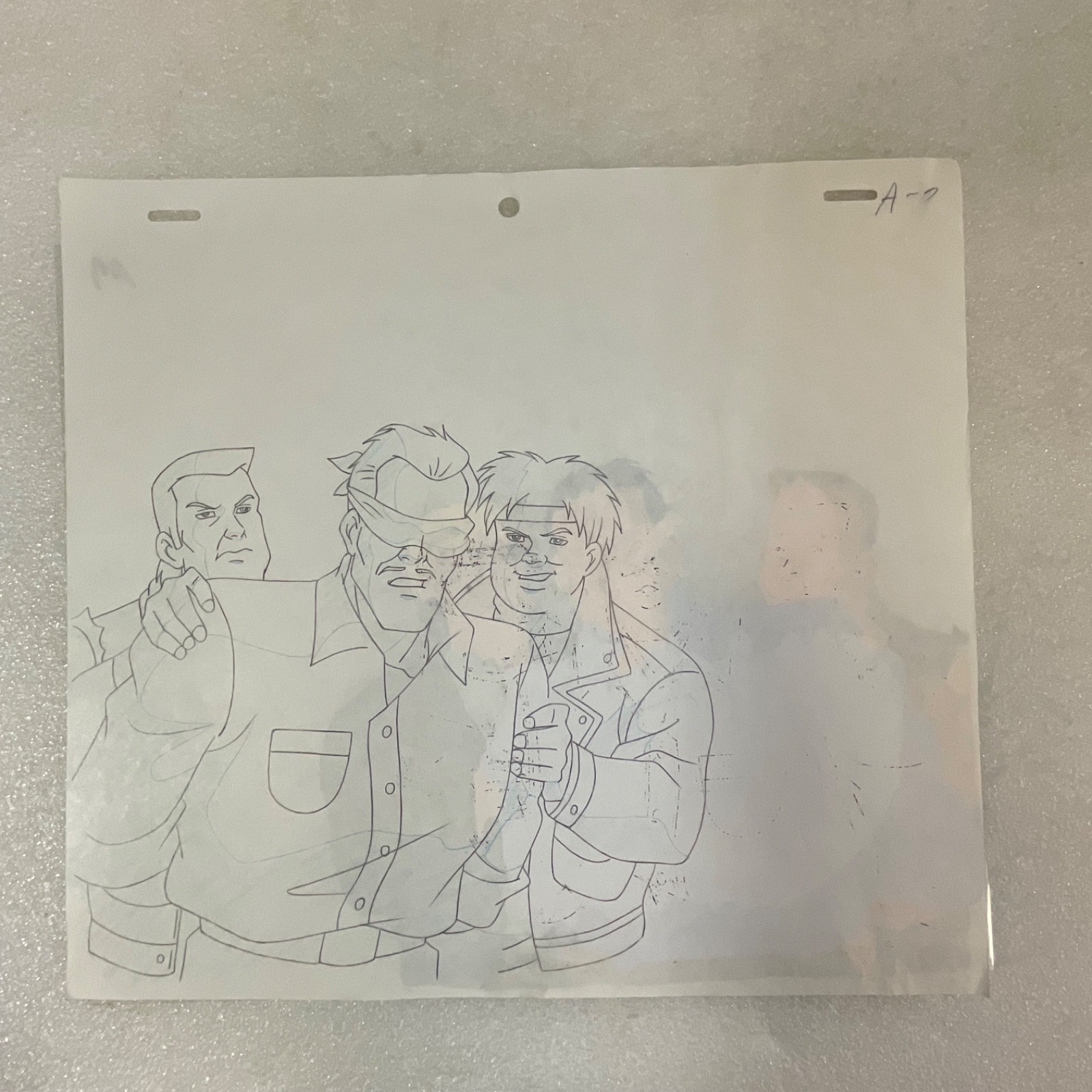 Animation Production Cel with Matching Pencil Drawing Sheet 12 in x 10 in - Image 8