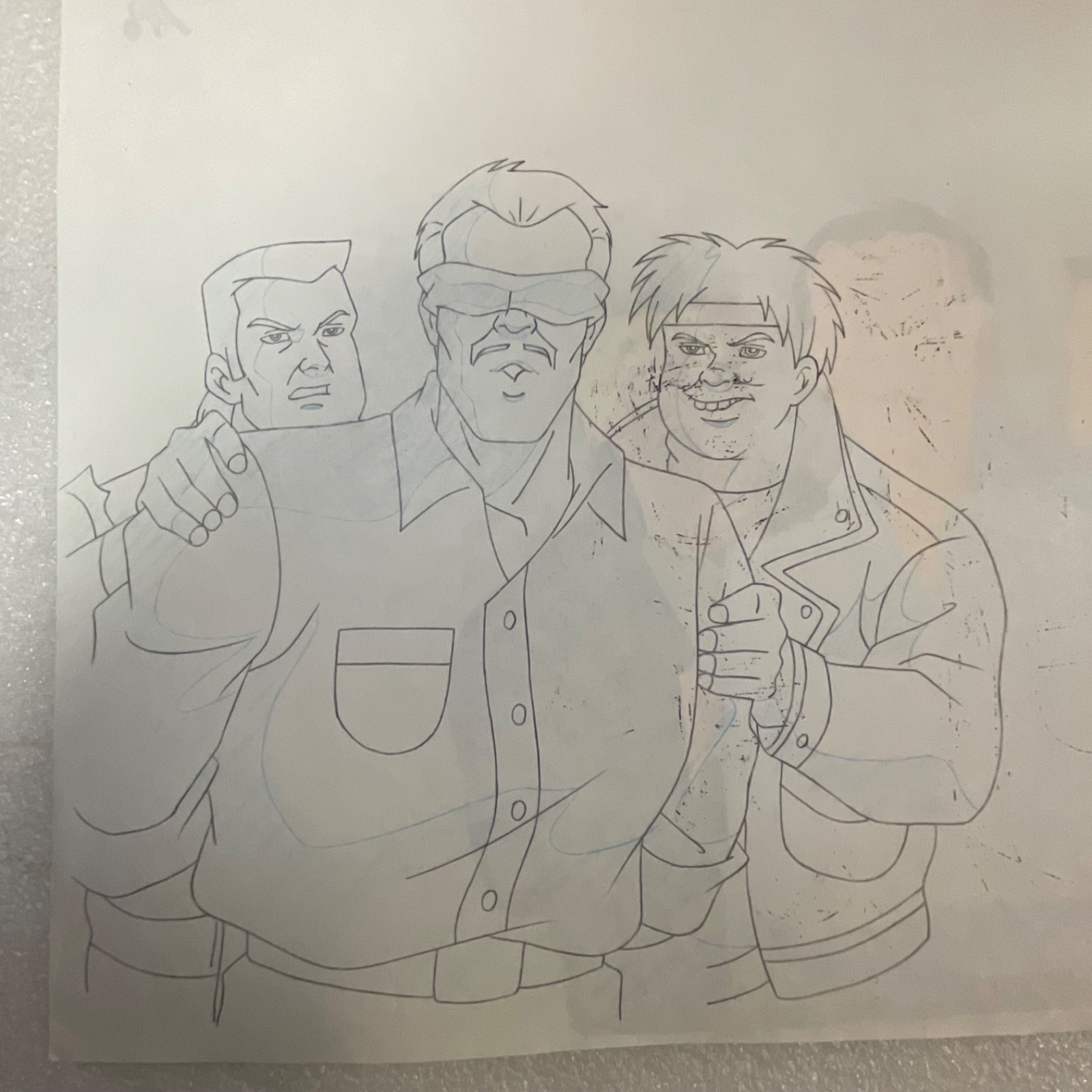 Animation Production Cel with Full Pencil Drawing Layout Sheet 12 in x 10 in - Image 8