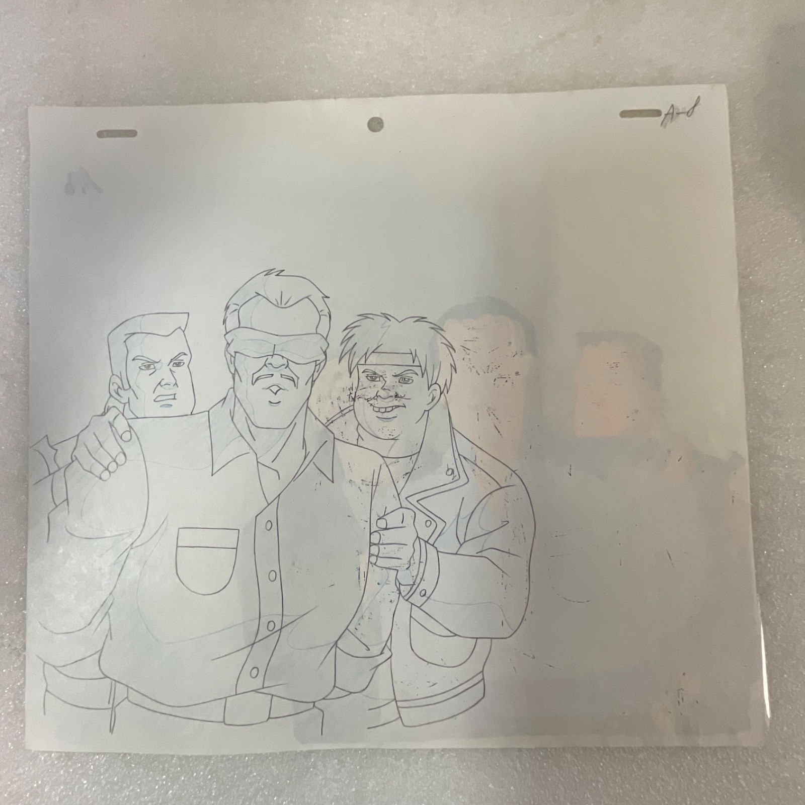 Animation Production Cel with Full Pencil Drawing Layout Sheet 12 in x 10 in - Image 9
