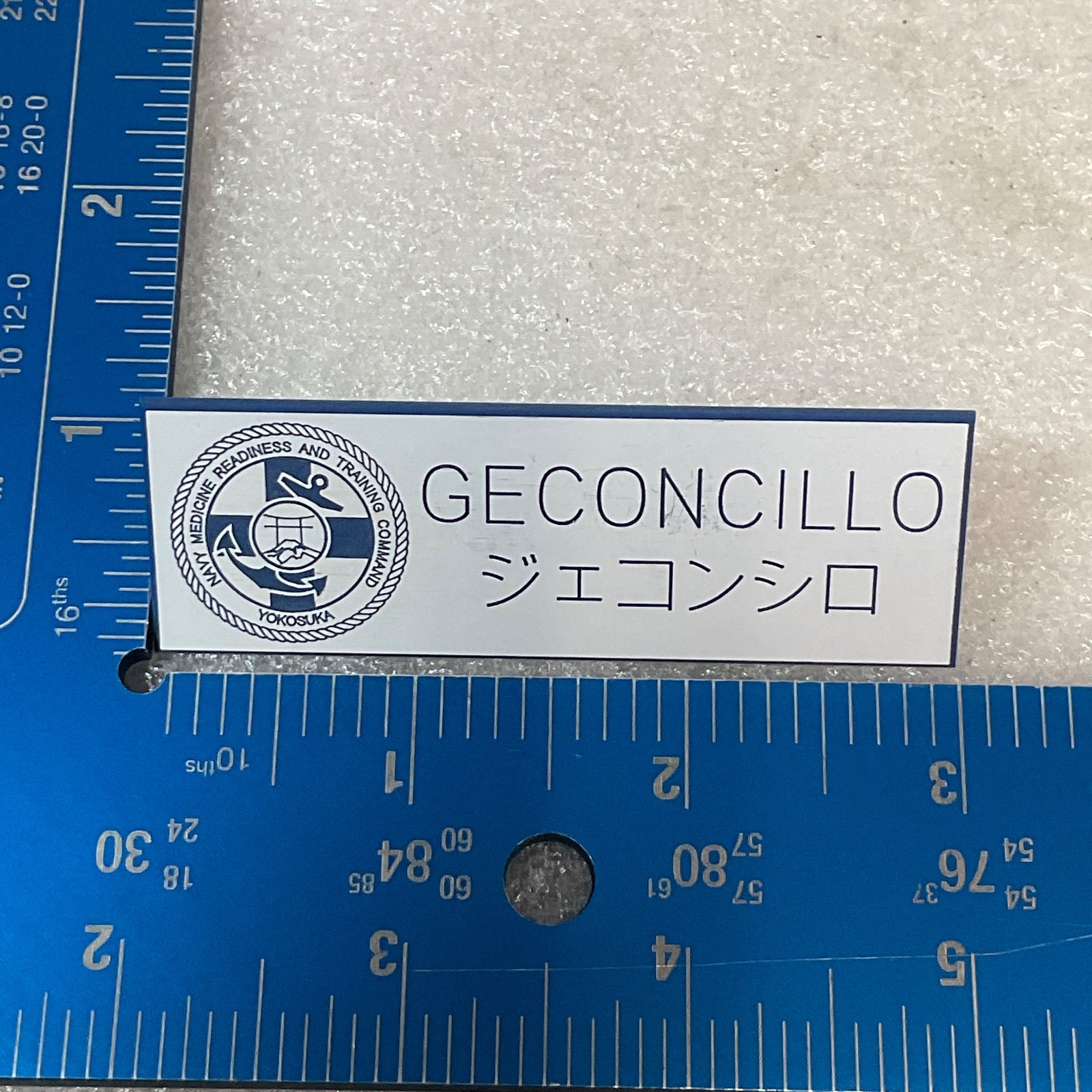 Navy Medicine Yokosuka 3in Geconcillo Name Tag Pin Badge - Image 5