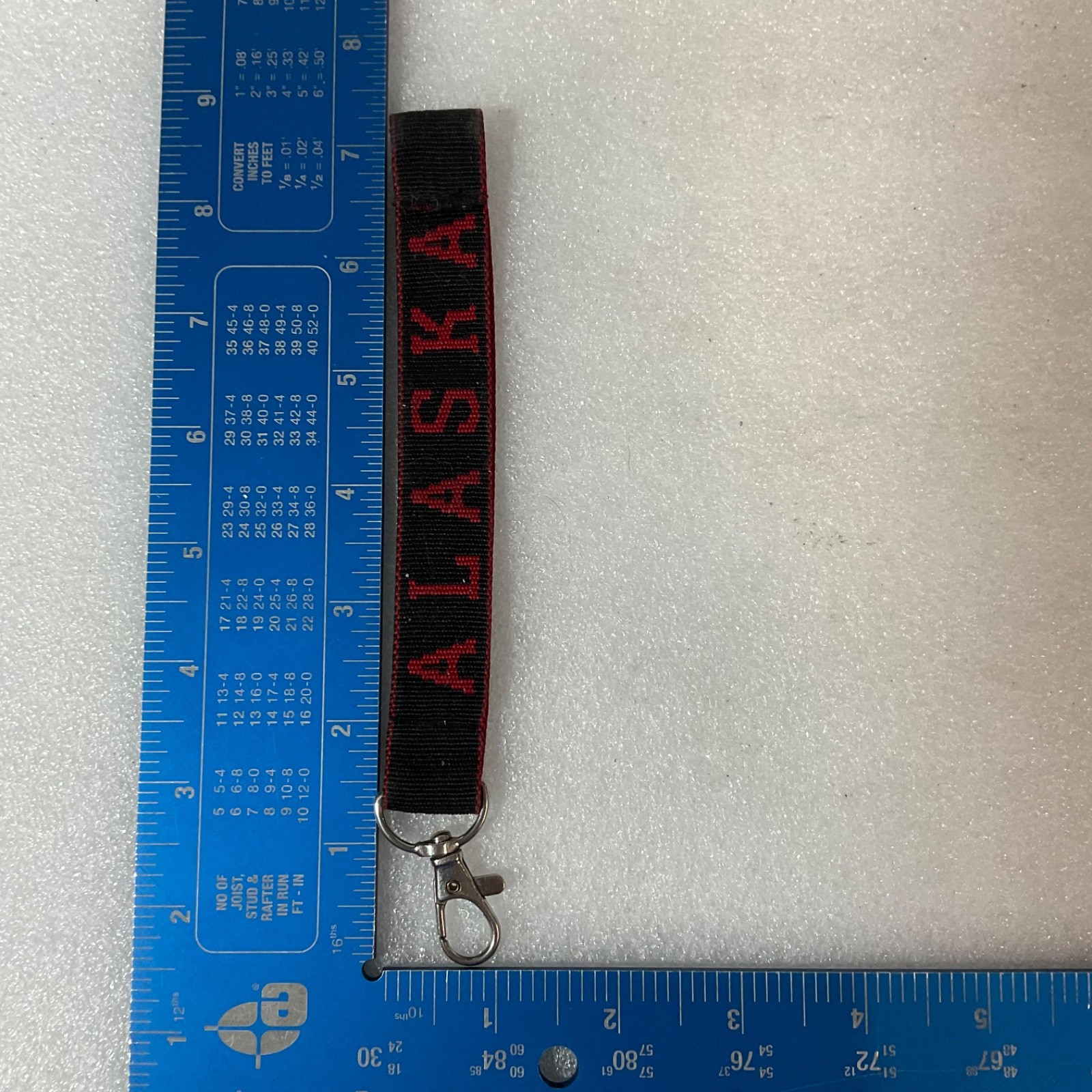 Alaska 7in Wristlet Keychain Black Red Strap Metal Clasp - Image 5