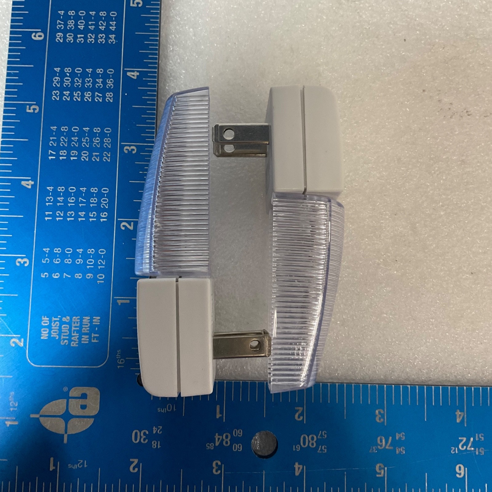 LED Plug In Night Light 4in Ribbed Clear Lens White Base 2pc - Image 6