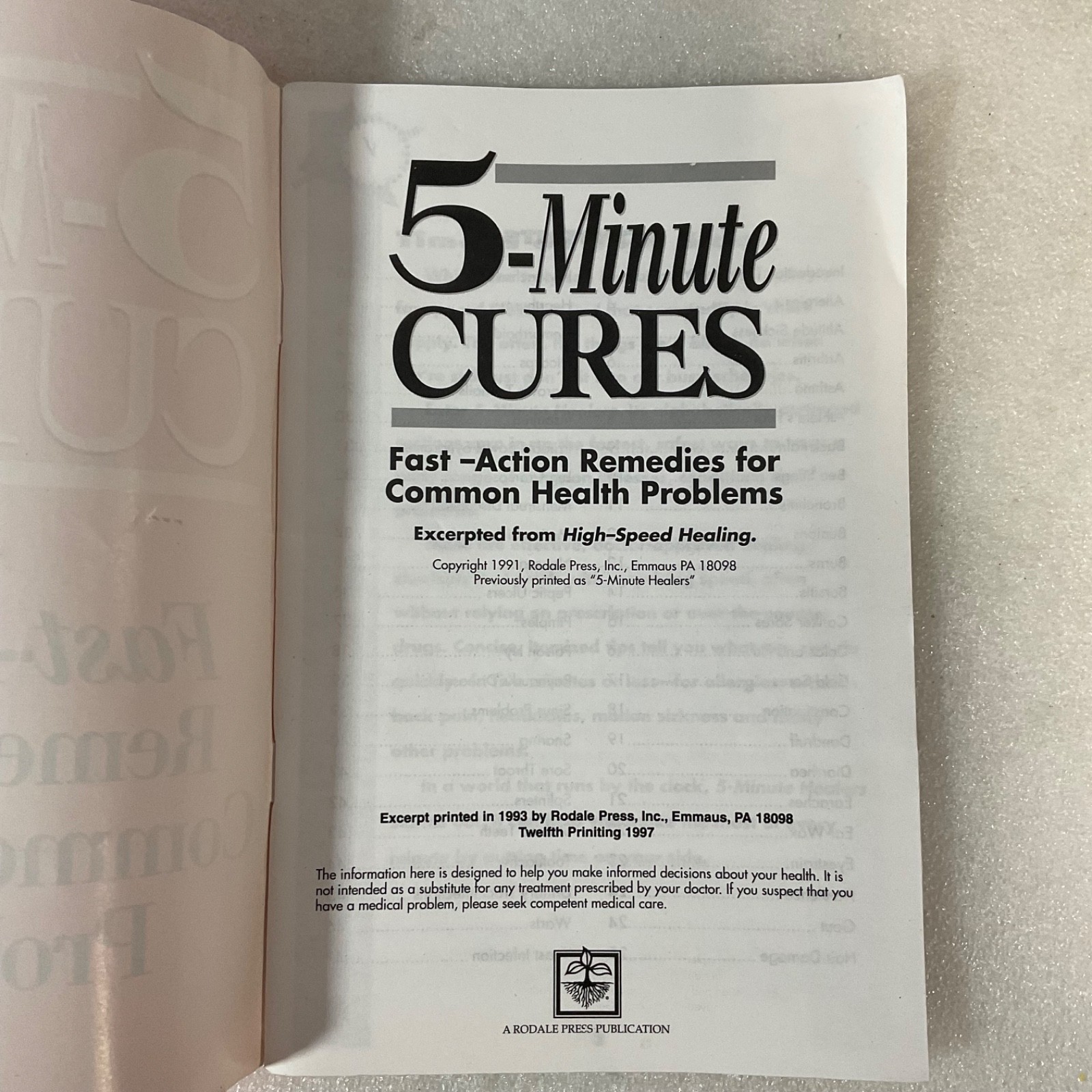 5-Minute Cures Fast-Action Remedies Rodale Press Paperback 1993 - Image 4