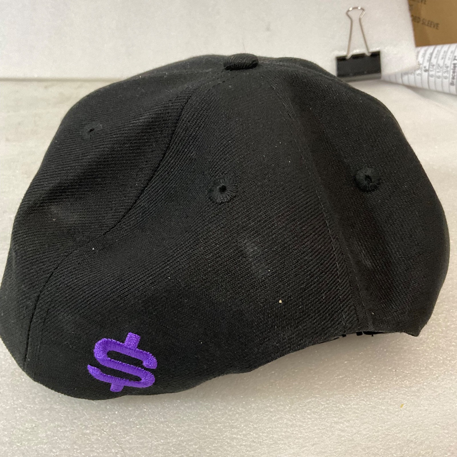 Hustle Grind Rewind Storage Auction Pirate Snapback Hat Black Purple - Image 8