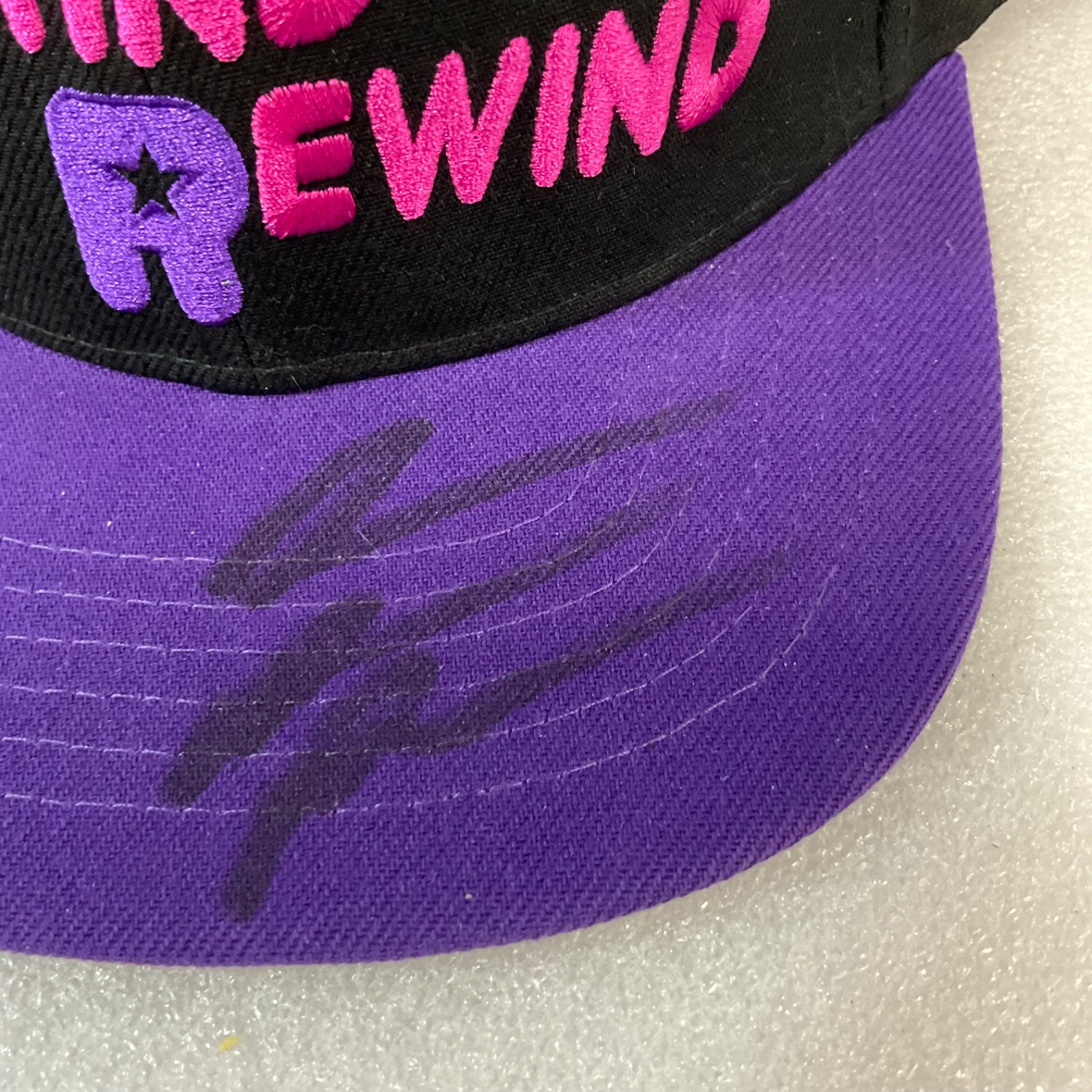 Hustle Grind Rewind Storage Auction Pirate Snapback Hat Black Purple - Image 5
