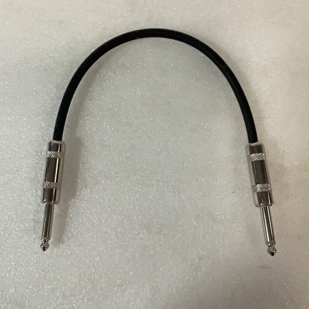 15in 1/4in TS Male to Male Patch Cable Black Audio Instrument Lead - Image 1
