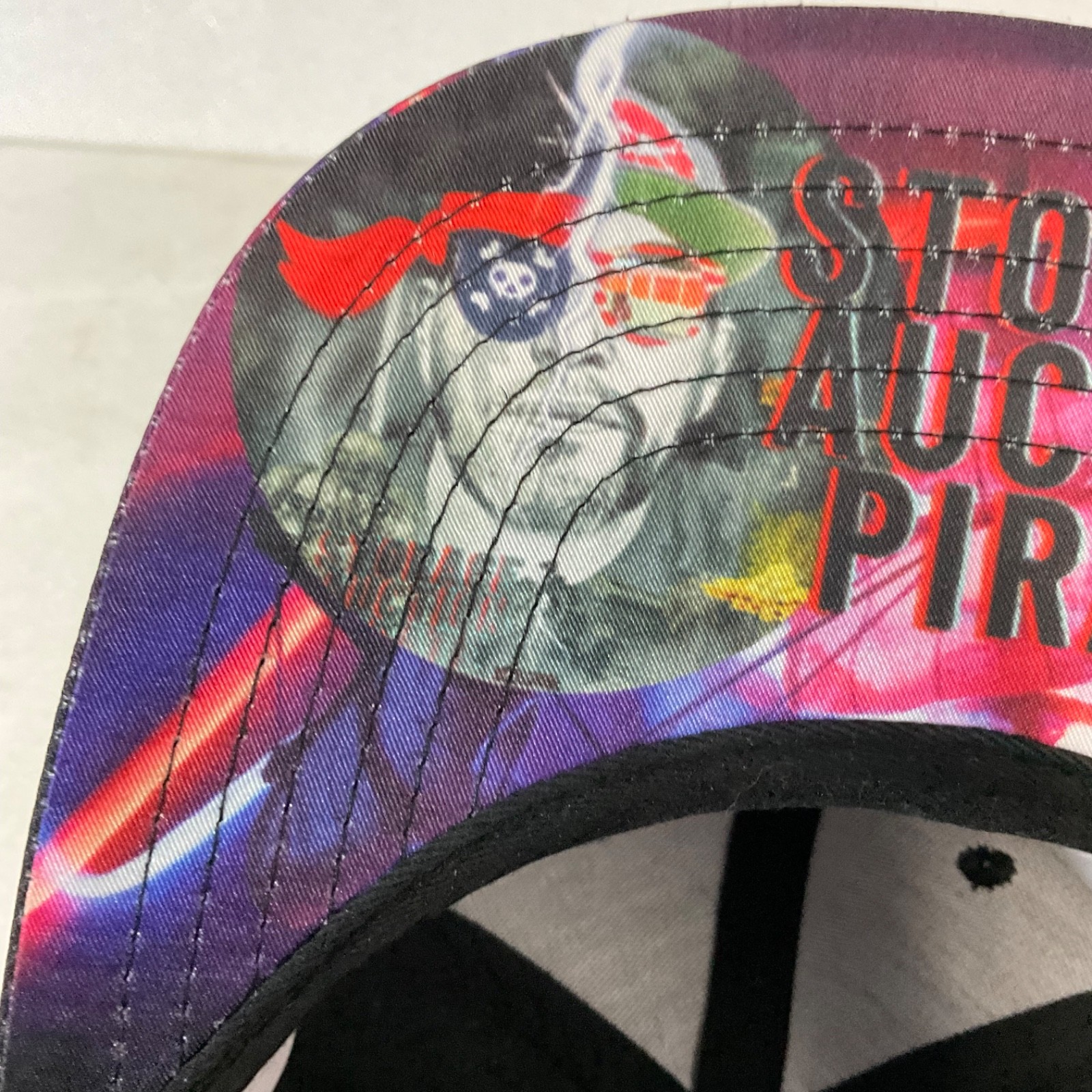 Storage Auction Pirate Snapback Hat Black Embroidered Graphic - Image 8