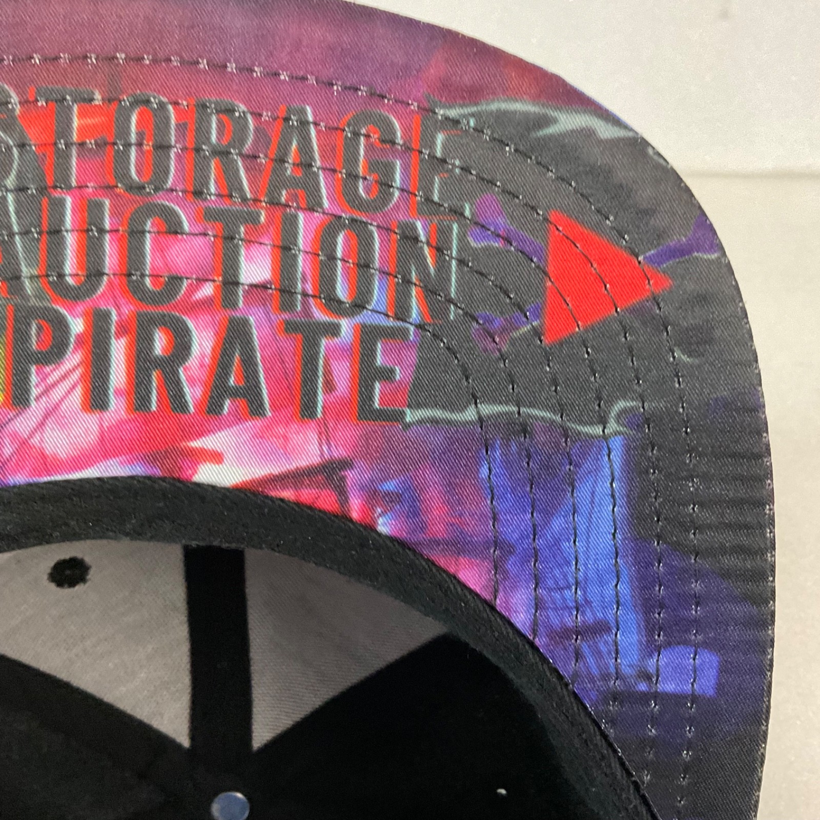 Storage Auction Pirate Snapback Hat Black Embroidered Graphic - Image 9