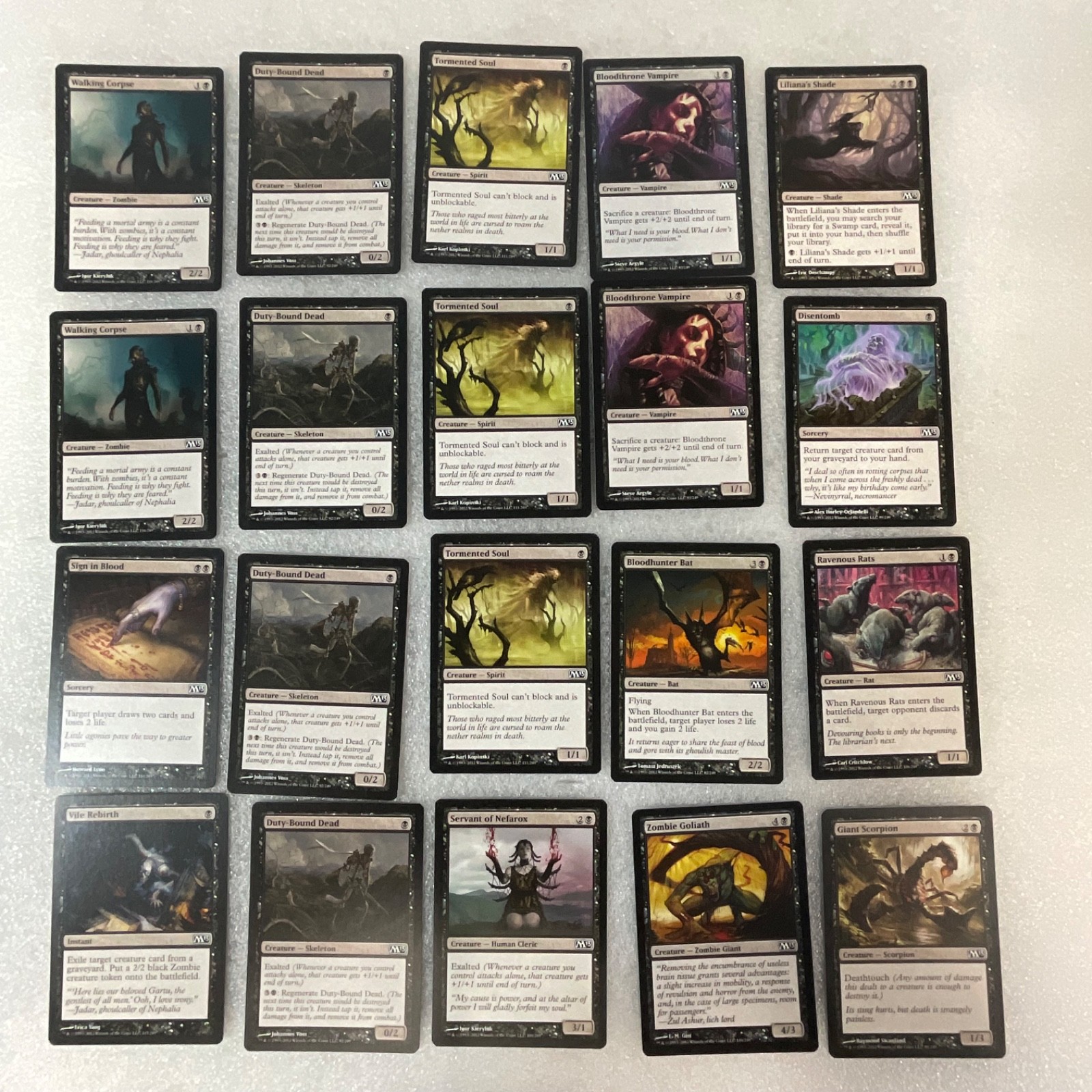 Magic the Gathering Lot of 20 Black Cards M13 Core Set Creatures - Image 1