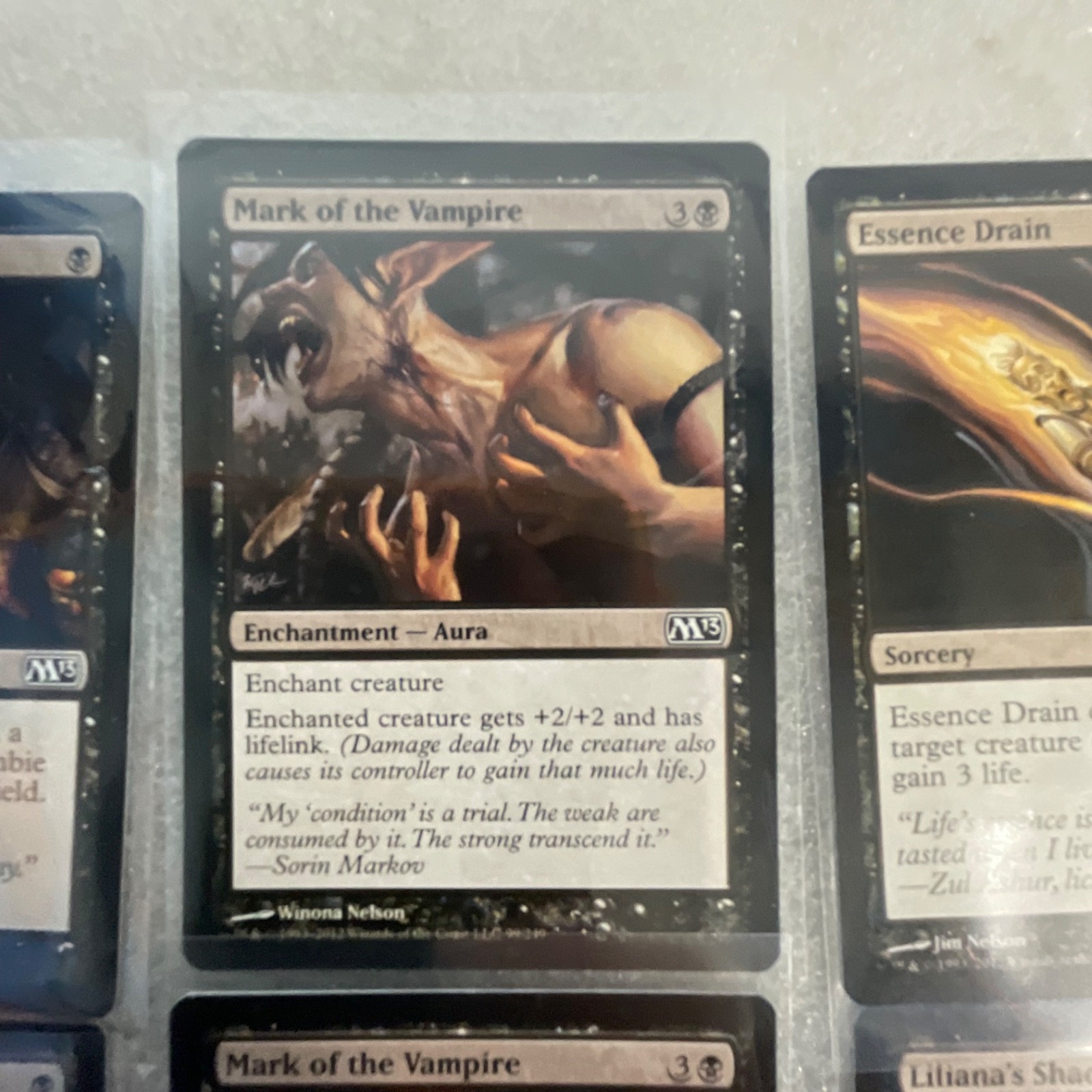 Magic the Gathering Lot of 20 Black M13 Cards Vampires & Spells - Image 3