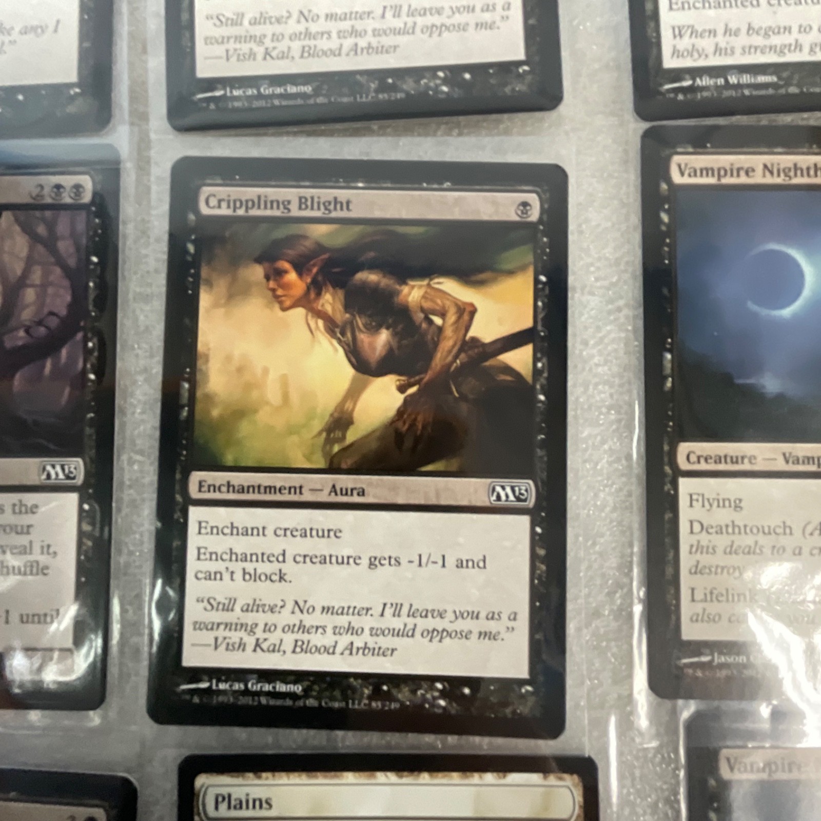 Magic the Gathering Lot of 20 Black M13 Cards Vampires & Spells - Image 8