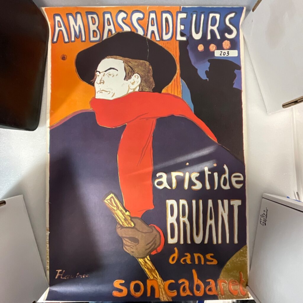 Vintage Ambassadeurs Aristide Bruant Poster 21.75in x31in Toulouse-Lautrec - Image 1