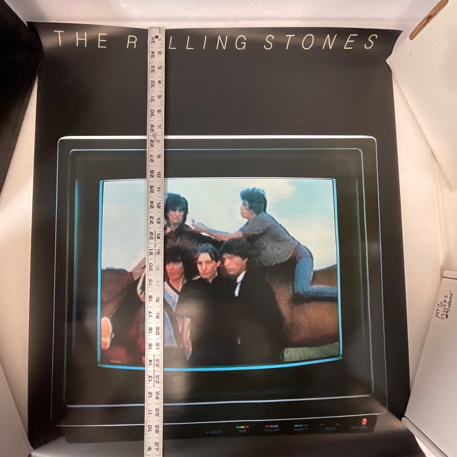 Rolling Stones 1981 Poster 28in x 24in Vintage Tour Promo Art - Image 2