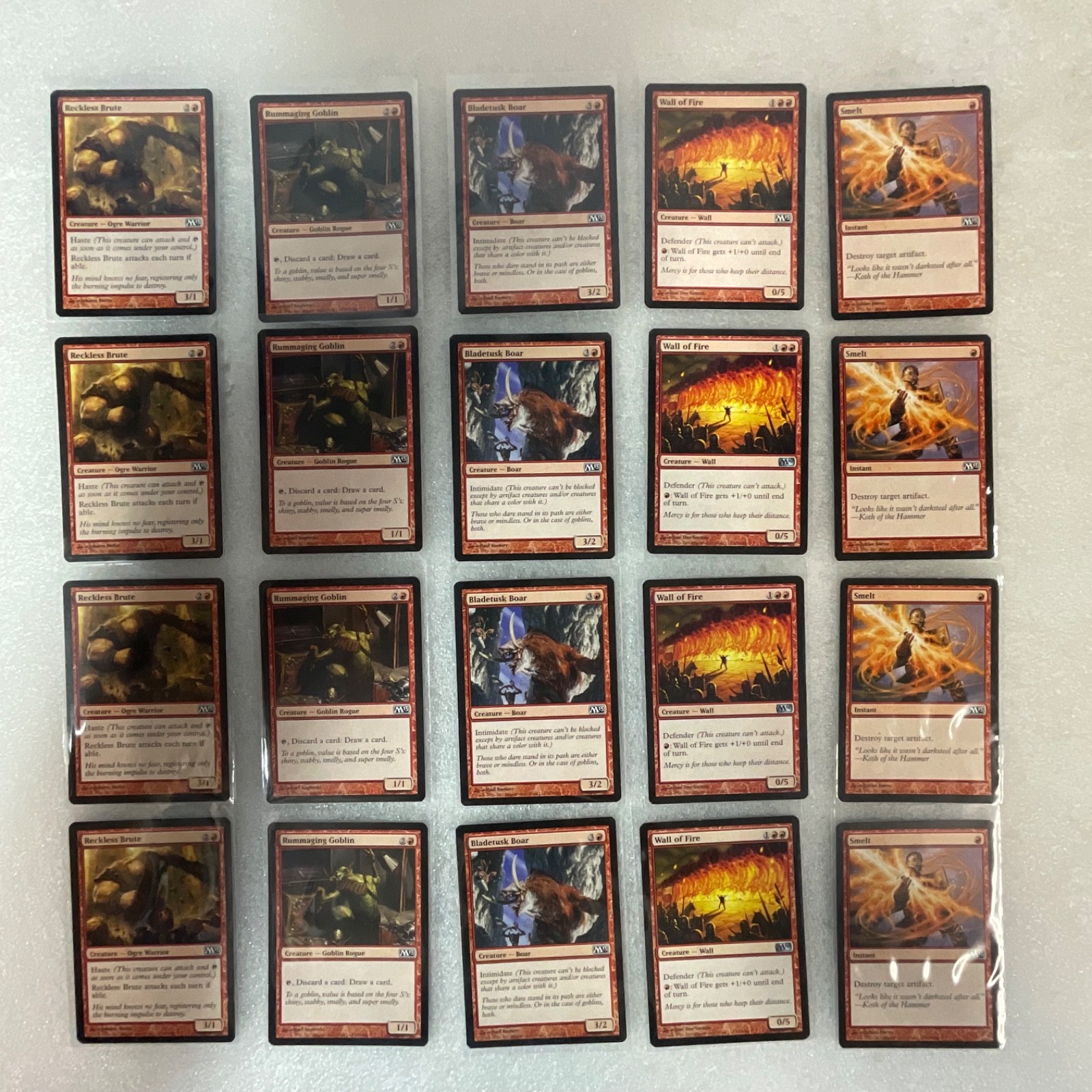 Magic the Gathering Lot of 20 Red M13 Cards Reckless Brute Smelt - Image 1