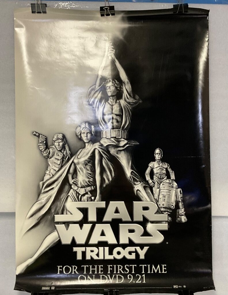 2004 Star Wars Trilogy DVD Release Poster 40in x 27in Black & White Promo - Image 1