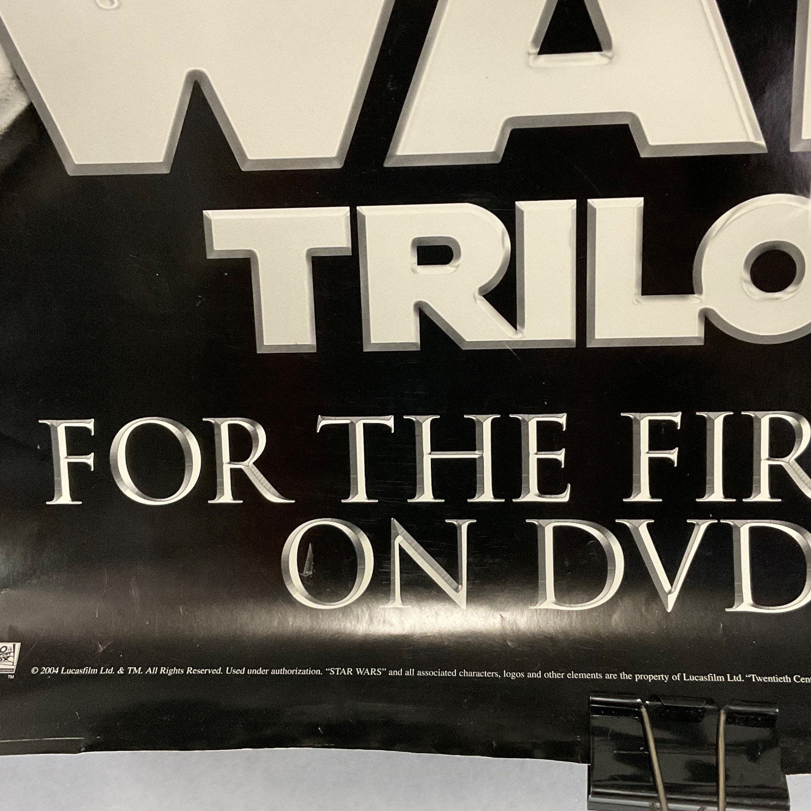 2004 Star Wars Trilogy DVD Release Poster 40in x 27in Black & White Promo - Image 8