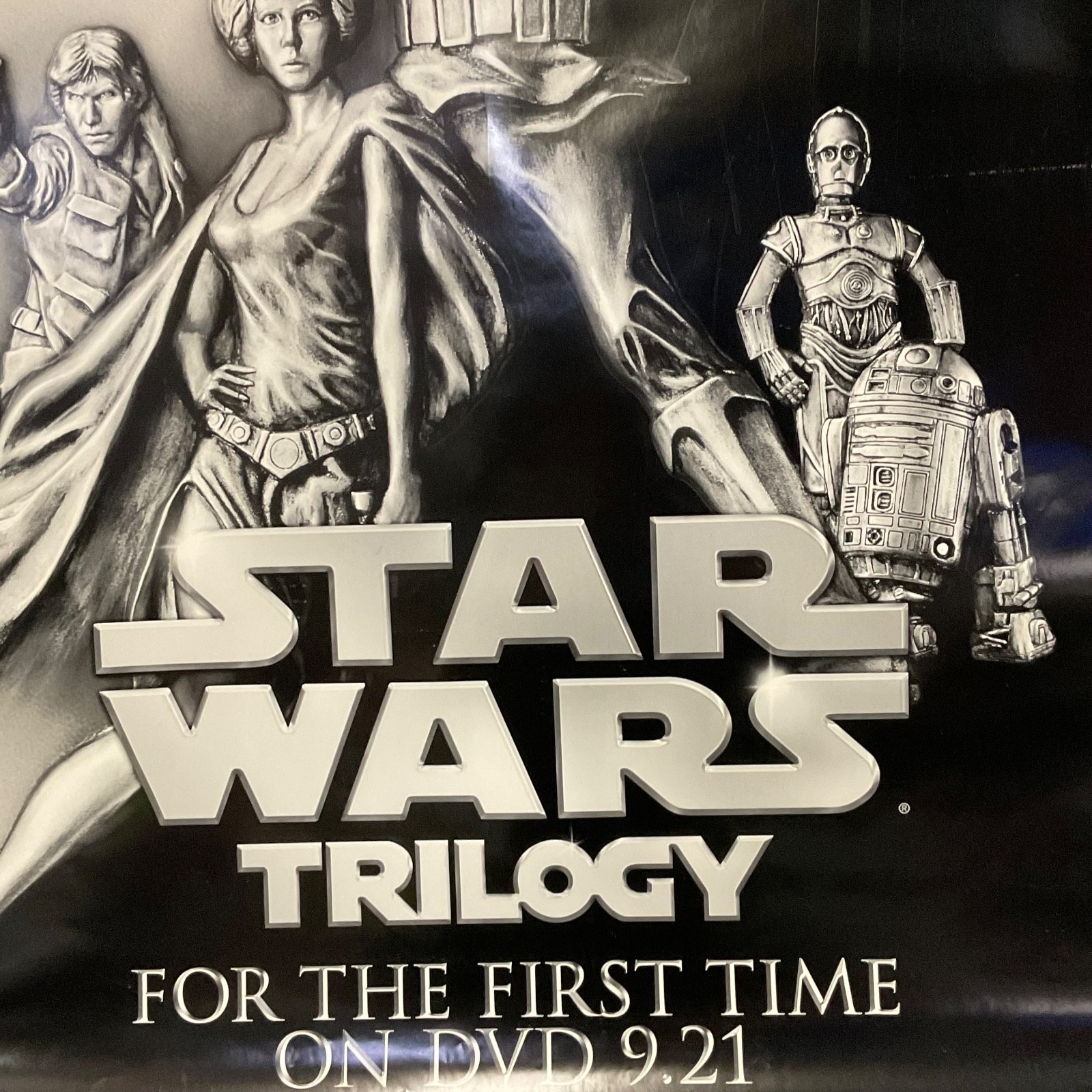 2004 Star Wars Trilogy DVD Release Poster 40in x 27in Black & White Promo - Image 15