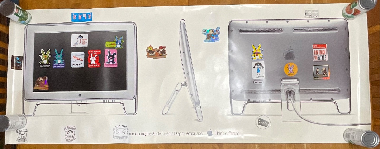1999 Apple Cinema Display Poster 27in x 70in Macintosh Ad Thick Paper - Image 1