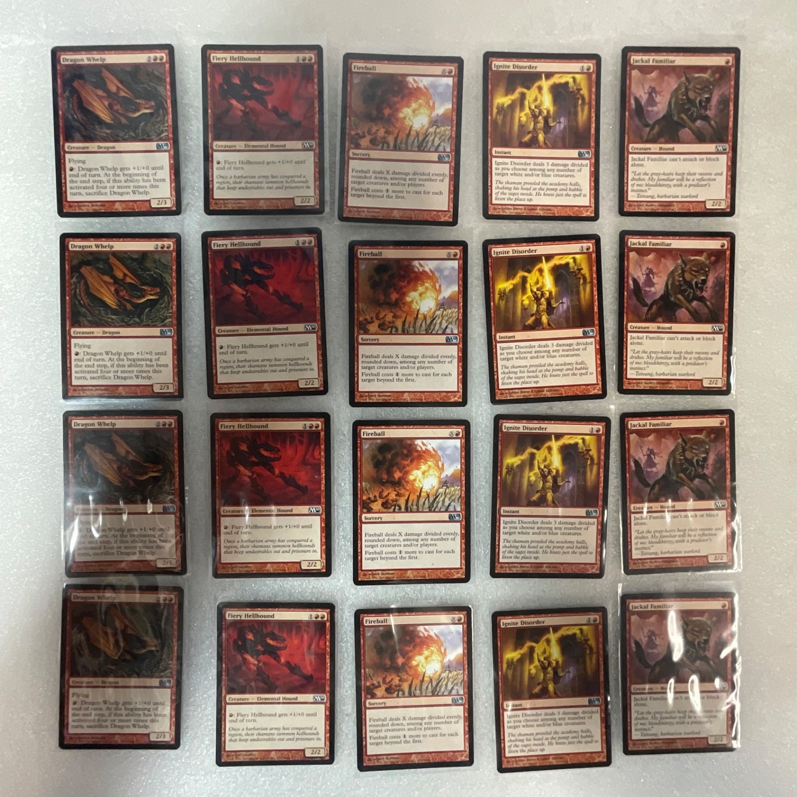 Magic the Gathering Lot of 20 Red M13 Cards Fireball Dragon Whelp - Image 1