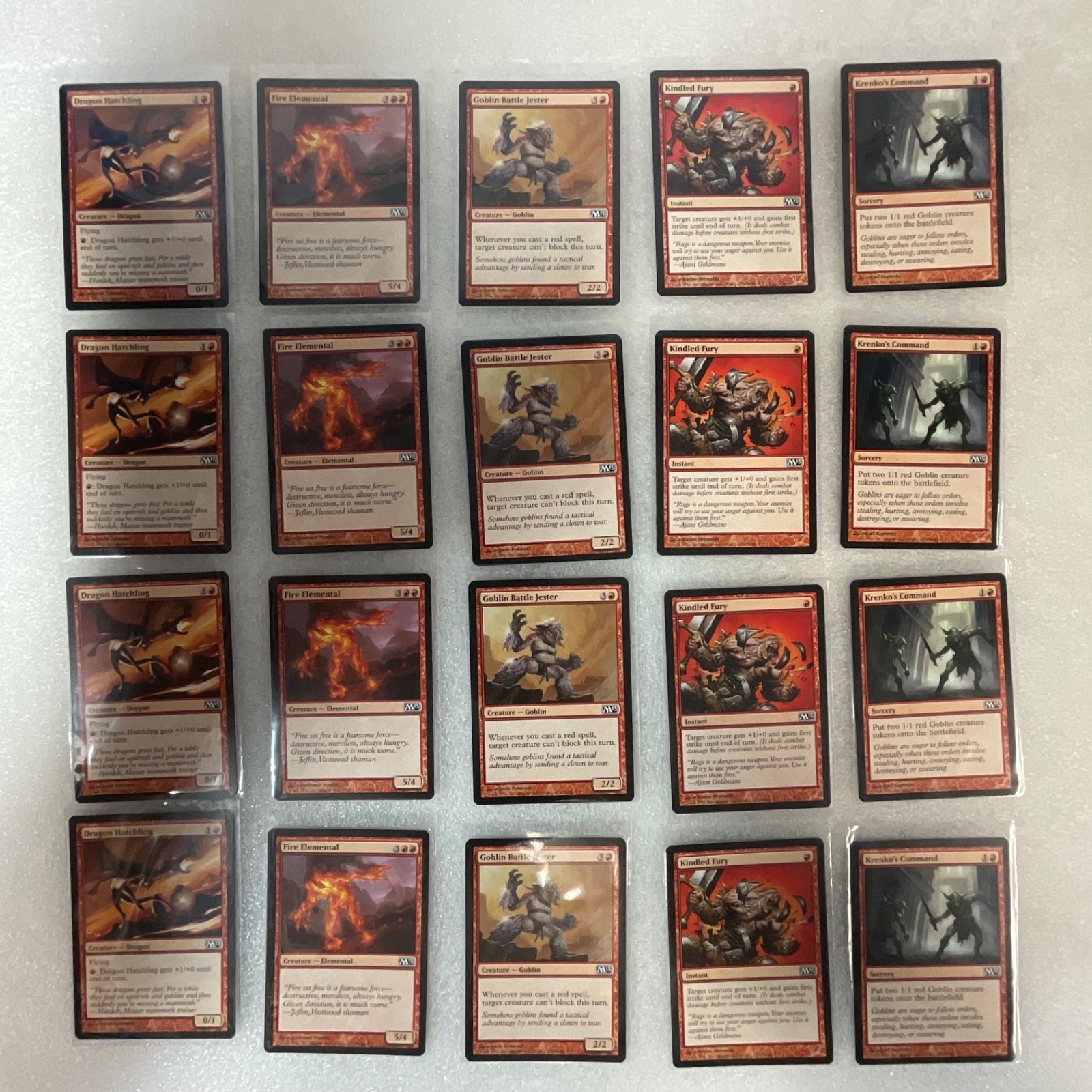 Magic the Gathering Lot of 20 Red M13 Fire Elemental Krenko's Command - Image 1