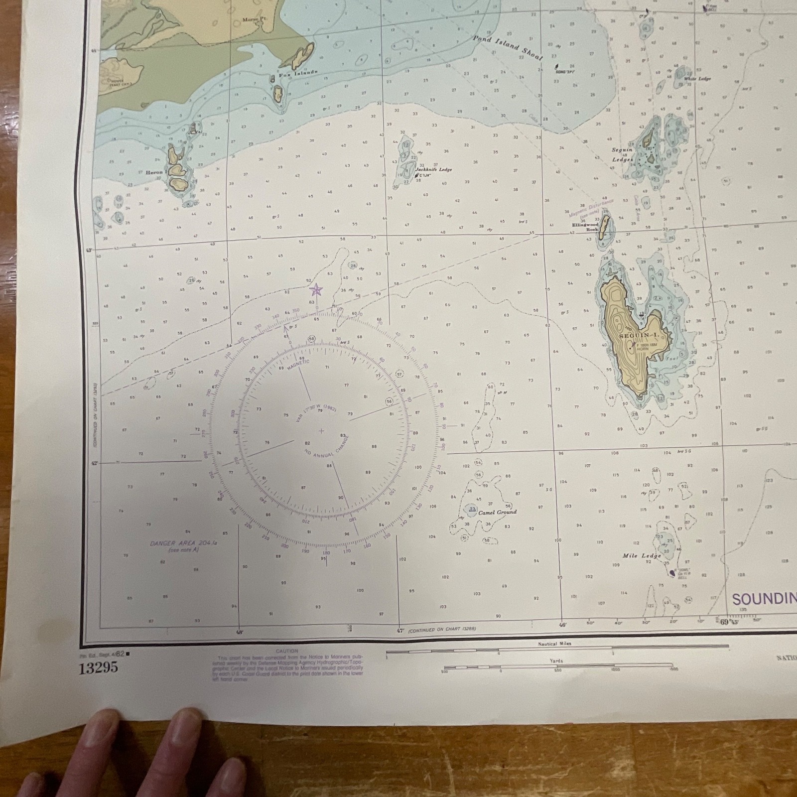 Vintage 1982 NOAA Kennebec & Sheepscot River Entrances Map 36in x 48in - Image 6