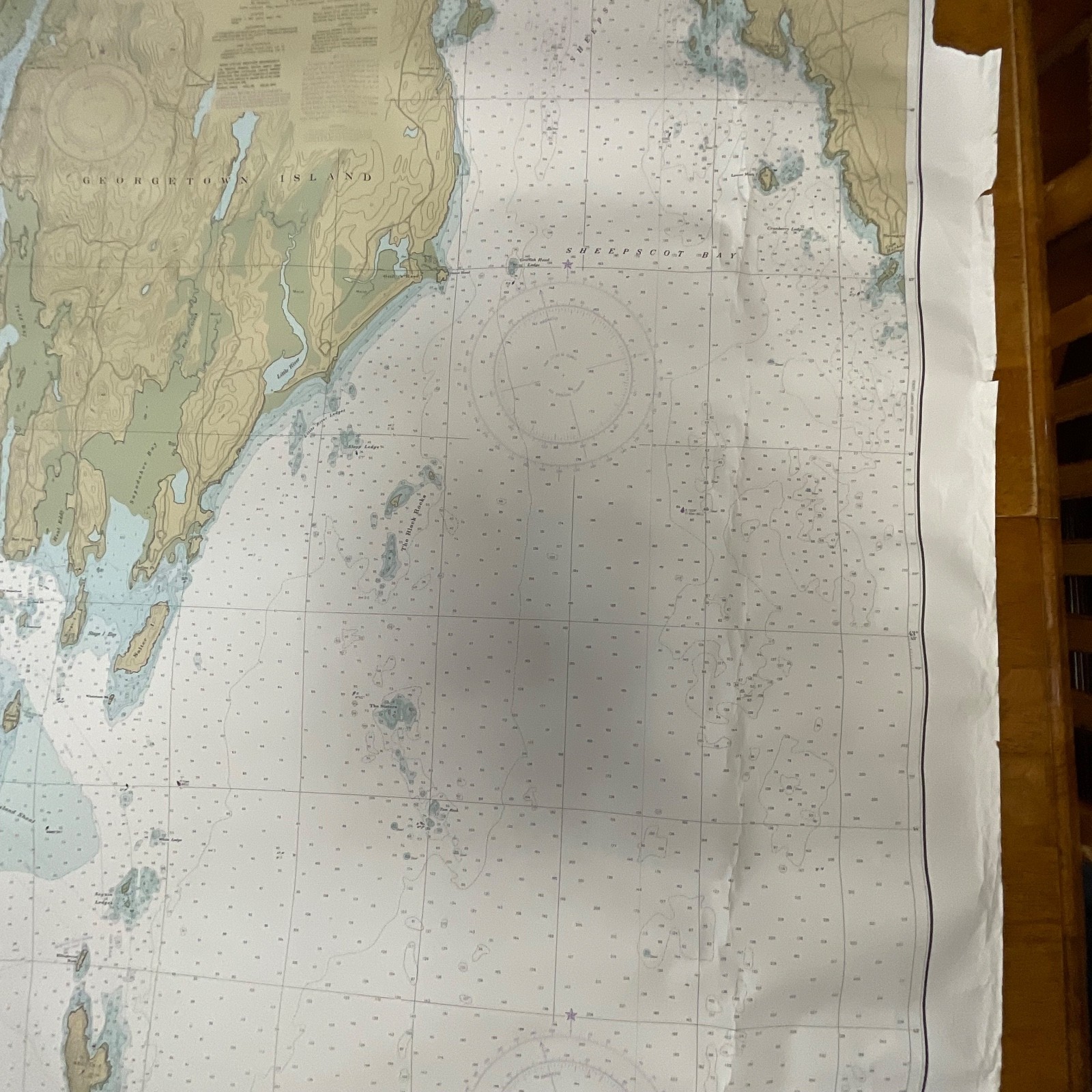 Vintage 1982 NOAA Kennebec & Sheepscot River Entrances Map 36in x 48in - Image 11