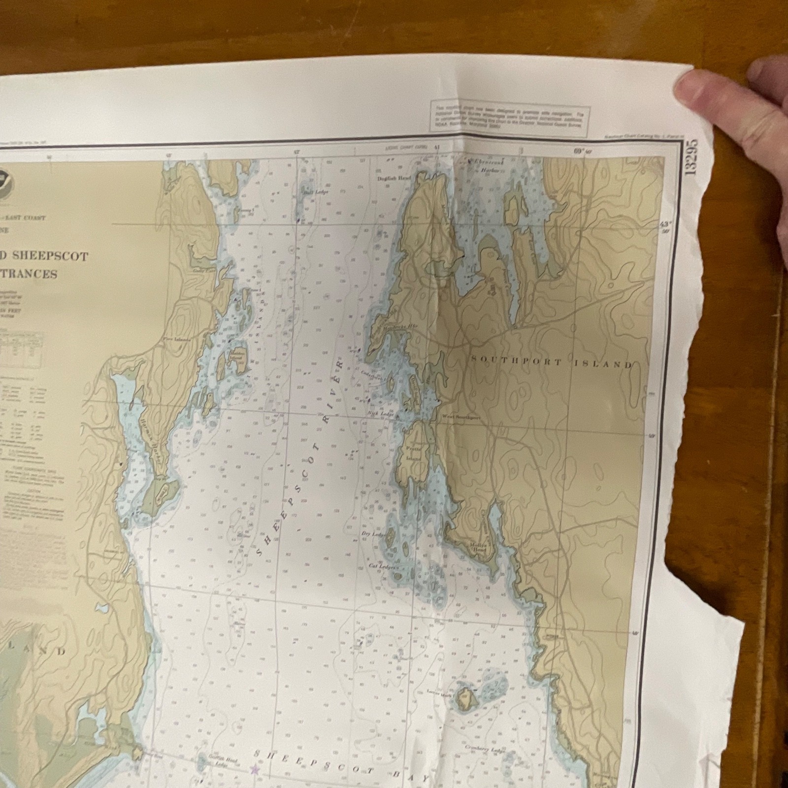 Vintage 1982 NOAA Kennebec & Sheepscot River Entrances Map 36in x 48in - Image 12
