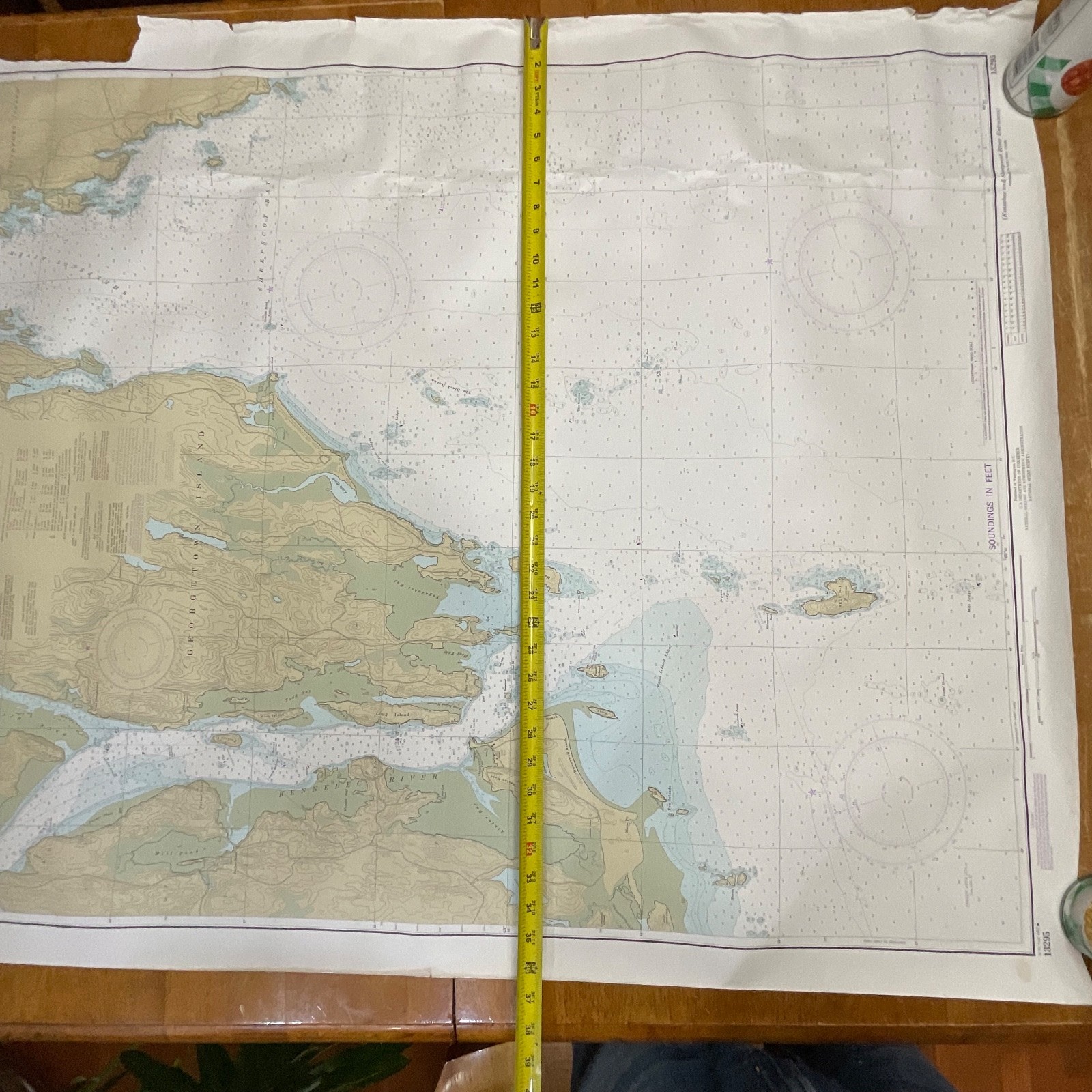Vintage 1982 NOAA Kennebec & Sheepscot River Entrances Map 36in x 48in - Image 14