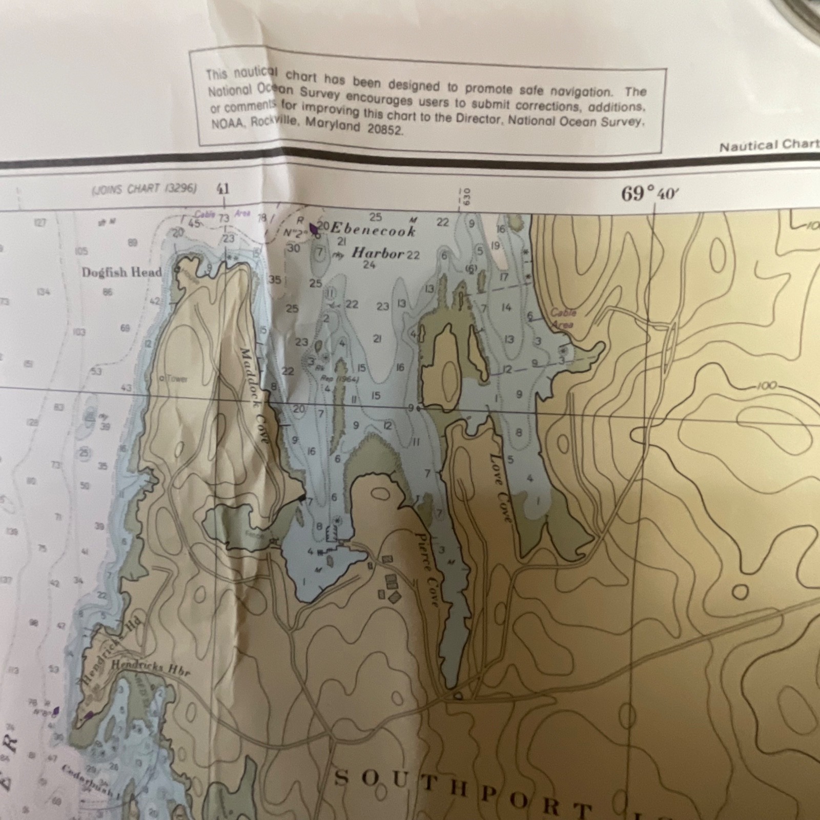 Vintage 1982 NOAA Kennebec & Sheepscot River Entrances Map 36in x 48in - Image 13