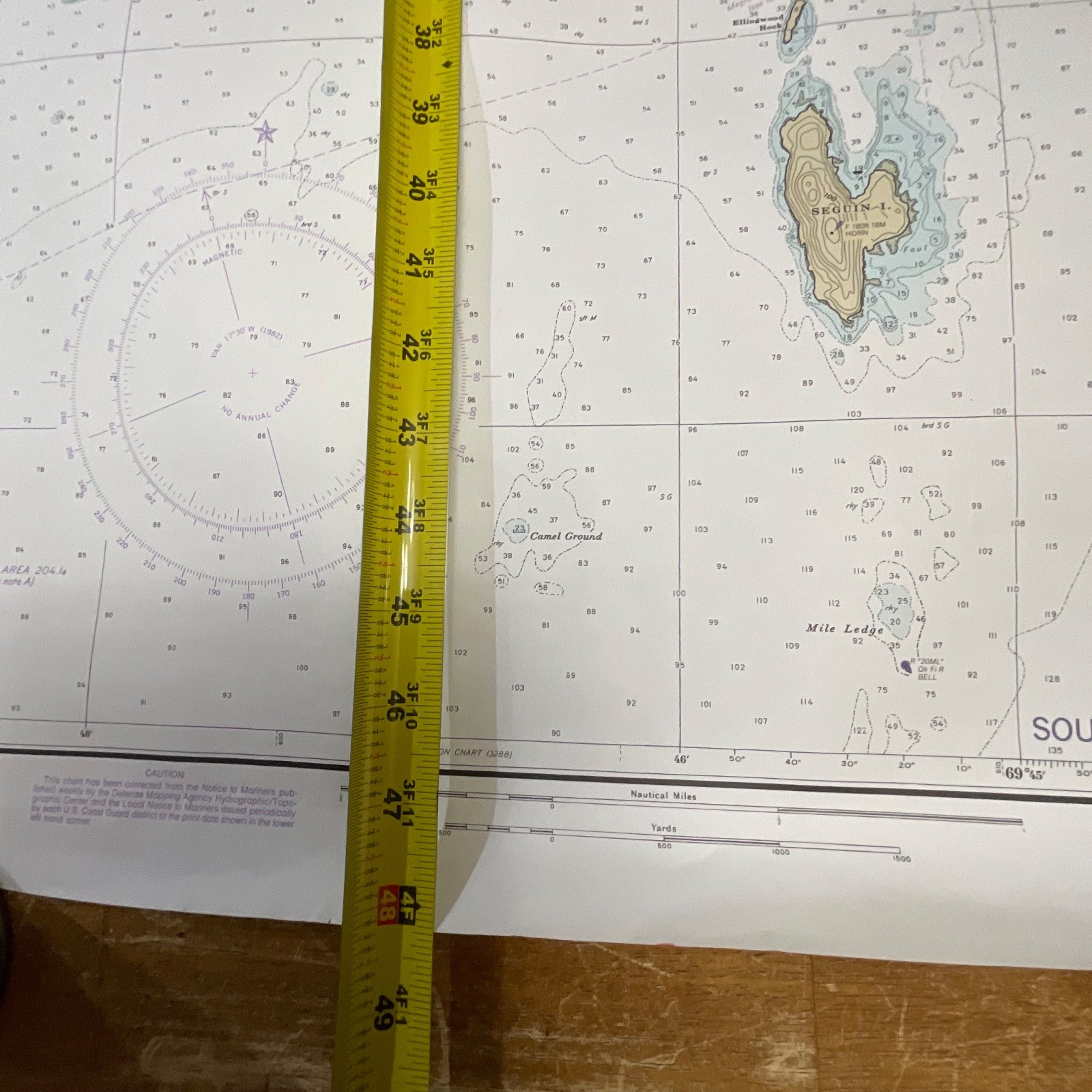 Vintage 1982 NOAA Kennebec & Sheepscot River Entrances Map 36in x 48in - Image 17