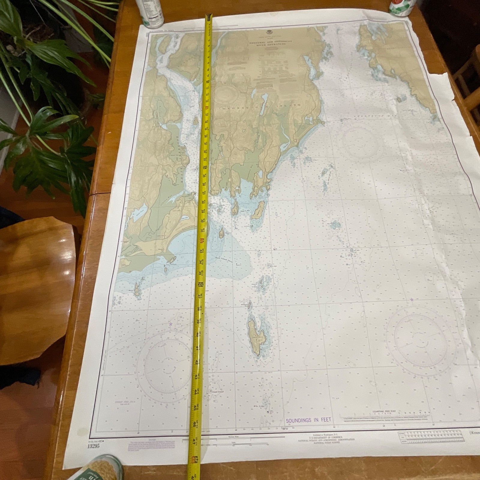 Vintage 1982 NOAA Kennebec & Sheepscot River Entrances Map 36in x 48in - Image 16
