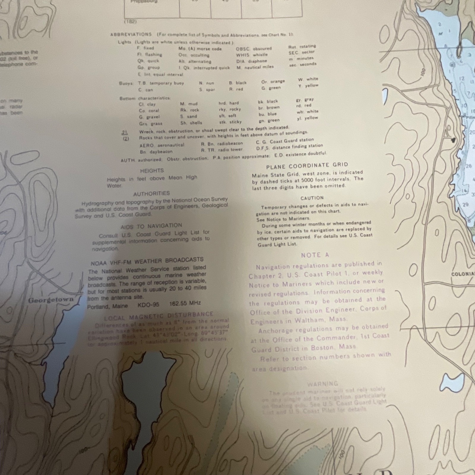 Vintage 1982 NOAA Kennebec & Sheepscot River Entrances Map 36in x 48in - Image 19