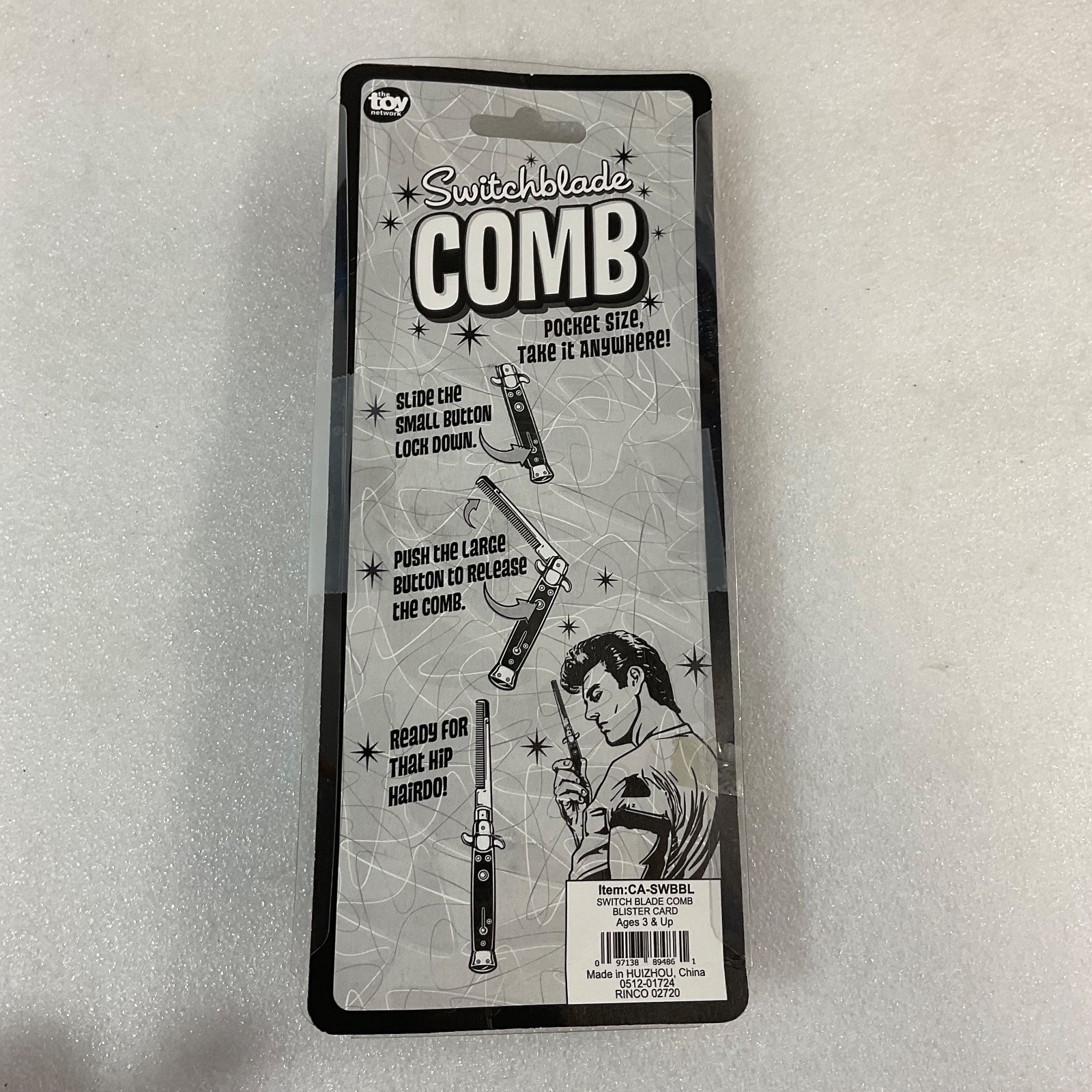 Switchblade Comb Push Button Pocket Hair Comb 9 in Novelty Toy Network - Image 2