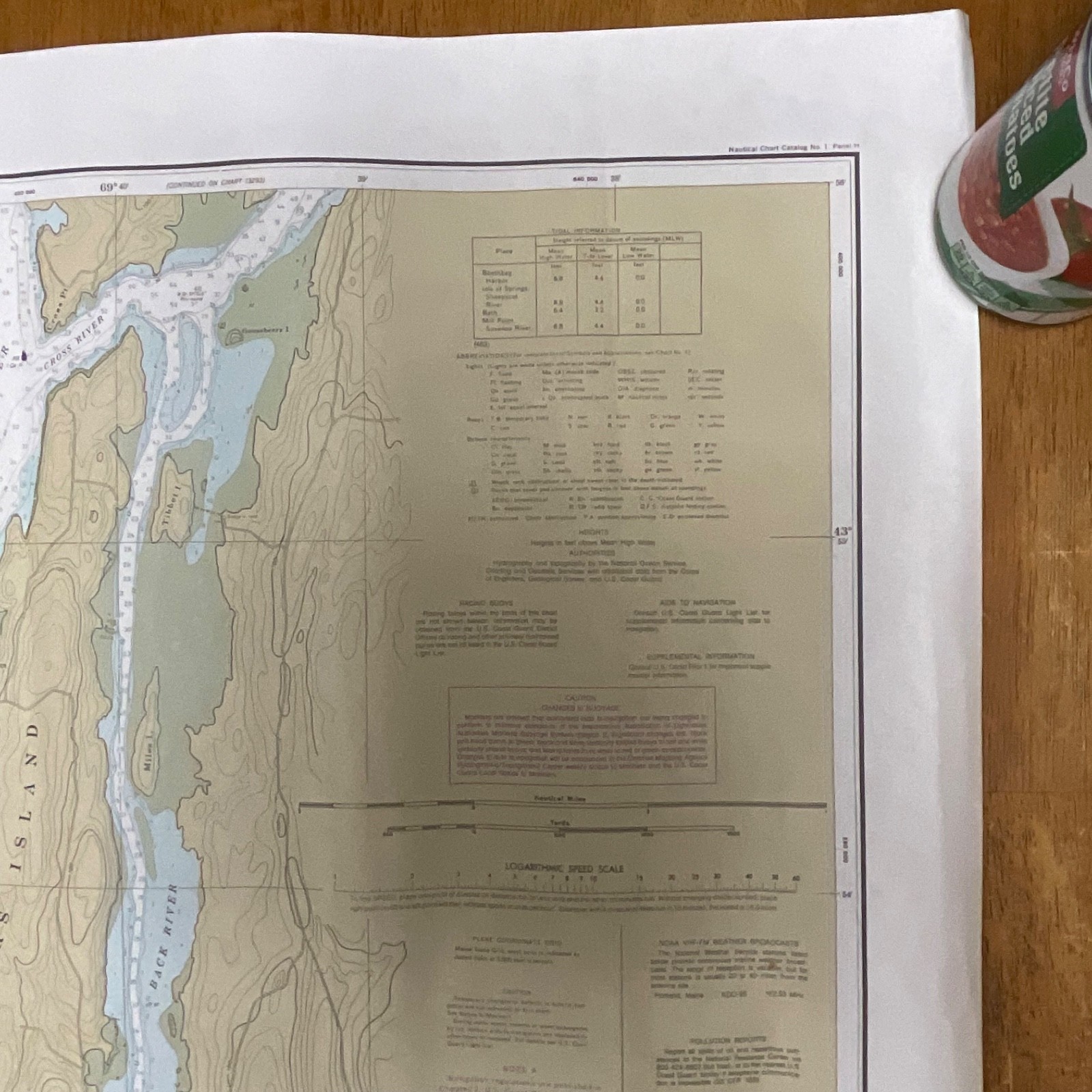 Vintage 1983 NOAA Chart 13296 Boothbay Harbor to Bath Maine Map 48in x 36in - Image 3