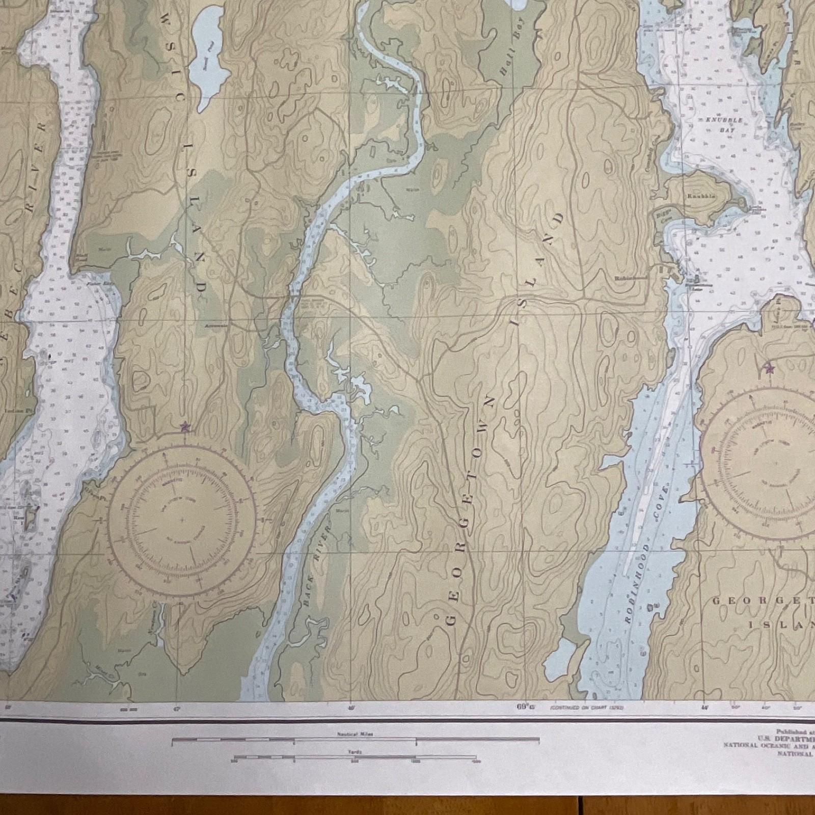 Vintage 1983 NOAA Chart 13296 Boothbay Harbor to Bath Maine Map 48in x 36in - Image 10