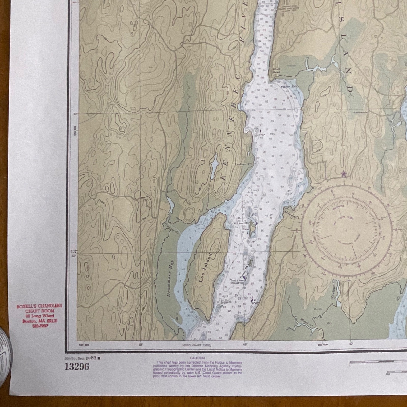 Vintage 1983 NOAA Chart 13296 Boothbay Harbor to Bath Maine Map 48in x 36in - Image 11