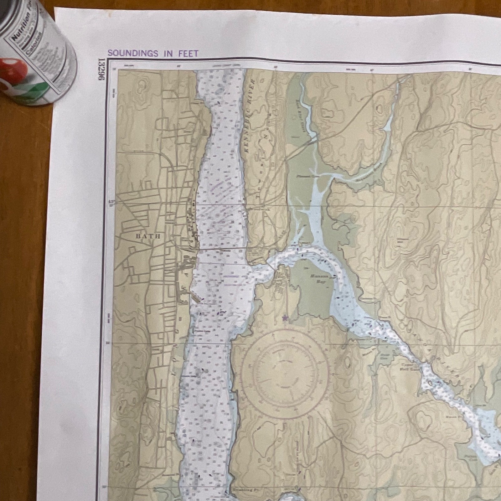 Vintage 1983 NOAA Chart 13296 Boothbay Harbor to Bath Maine Map 48in x 36in - Image 13