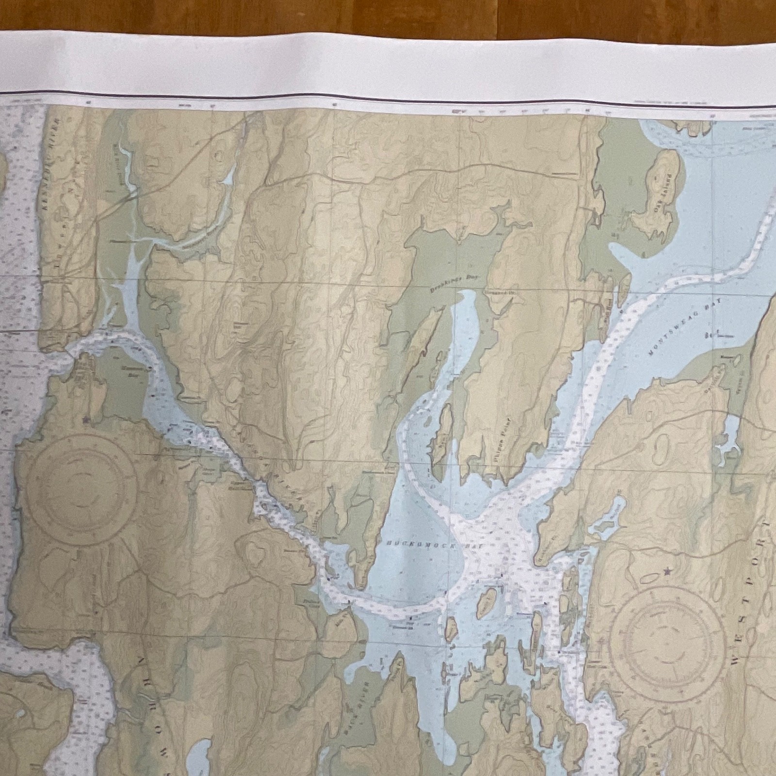 Vintage 1983 NOAA Chart 13296 Boothbay Harbor to Bath Maine Map 48in x 36in - Image 15