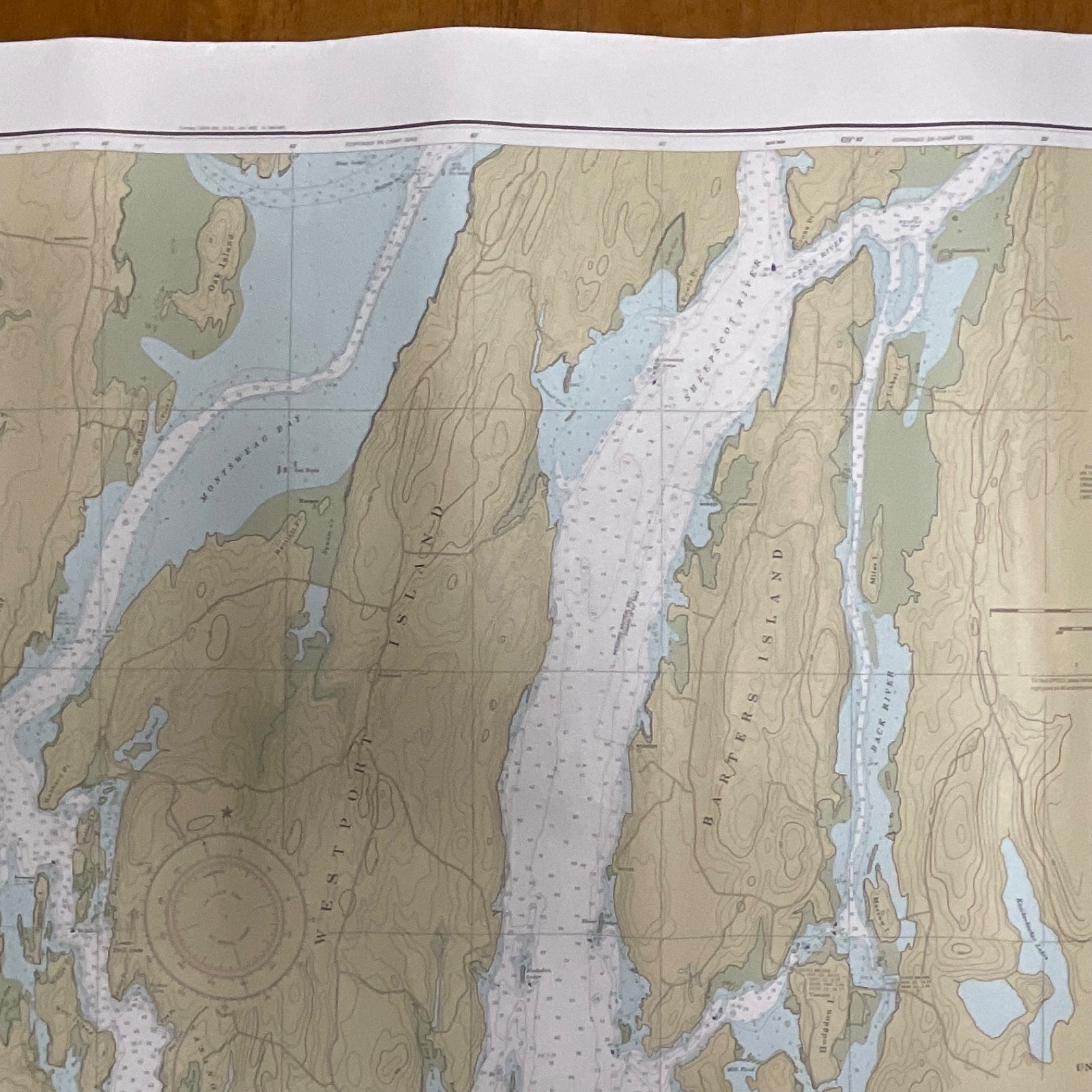 Vintage 1983 NOAA Chart 13296 Boothbay Harbor to Bath Maine Map 48in x 36in - Image 16