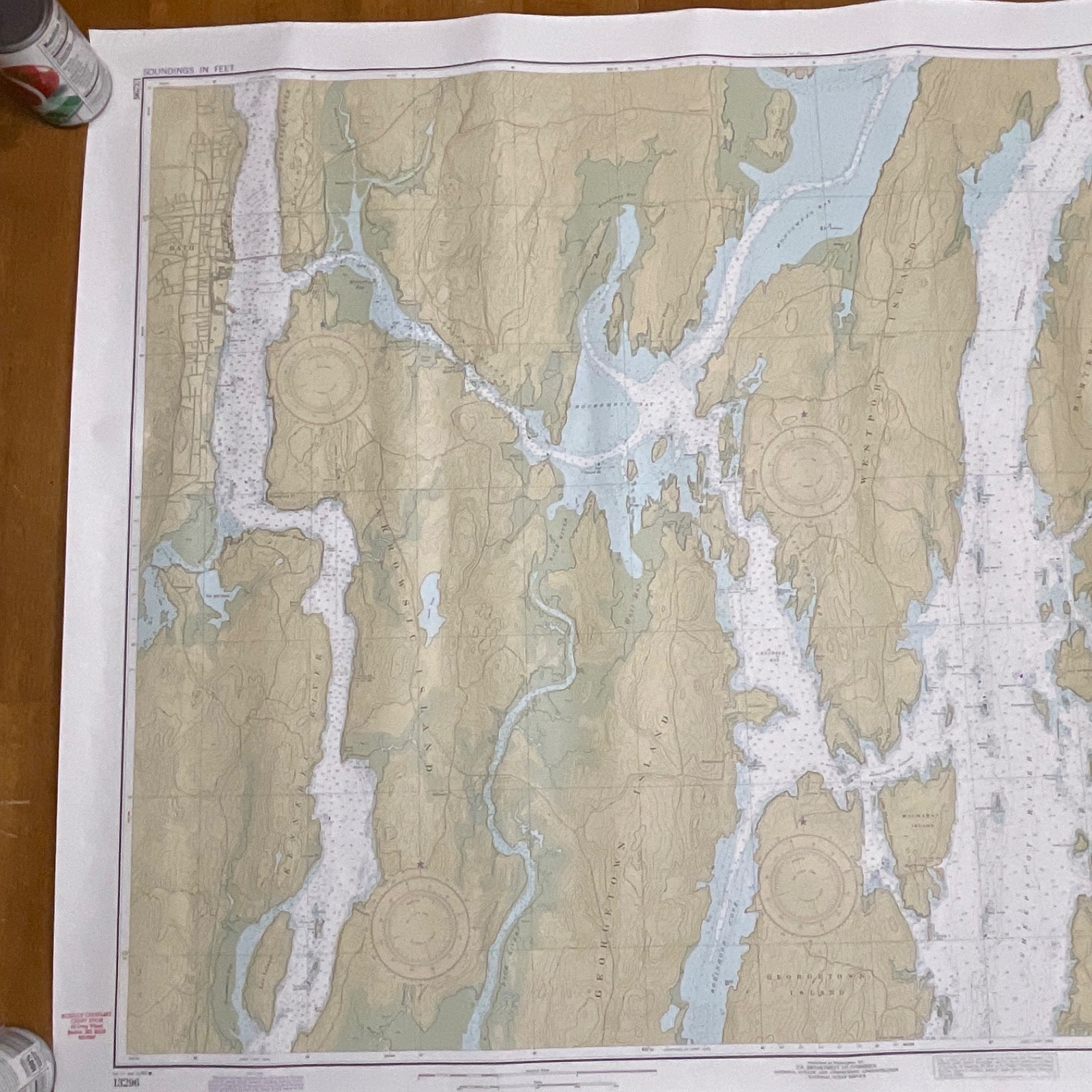 Vintage 1983 NOAA Chart 13296 Boothbay Harbor to Bath Maine Map 48in x 36in - Image 18