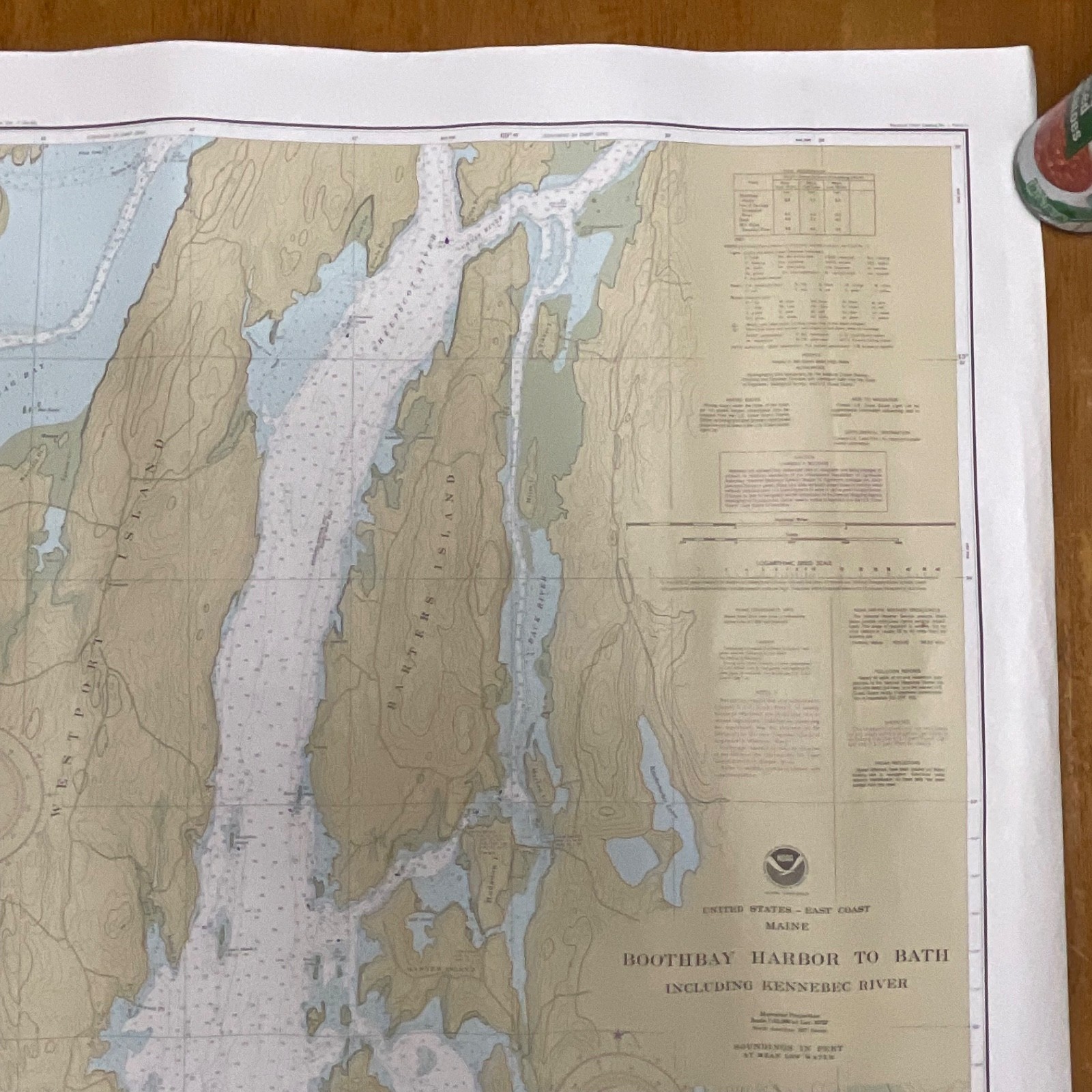 Vintage 1983 NOAA Chart 13296 Boothbay Harbor to Bath Maine Map 48in x 36in - Image 17