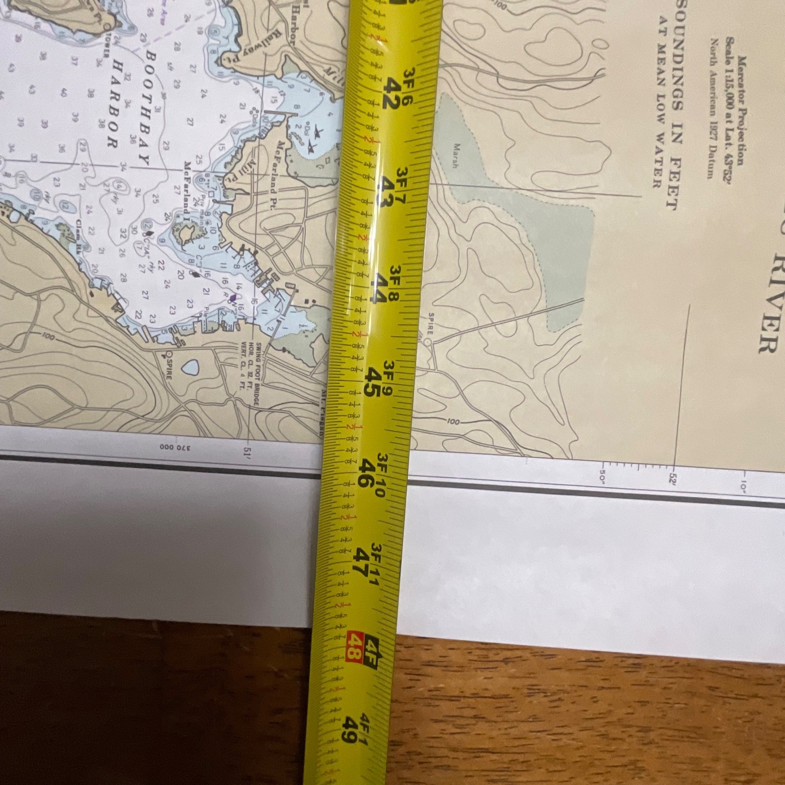 Vintage 1983 NOAA Chart 13296 Boothbay Harbor to Bath Maine Map 48in x 36in - Image 24