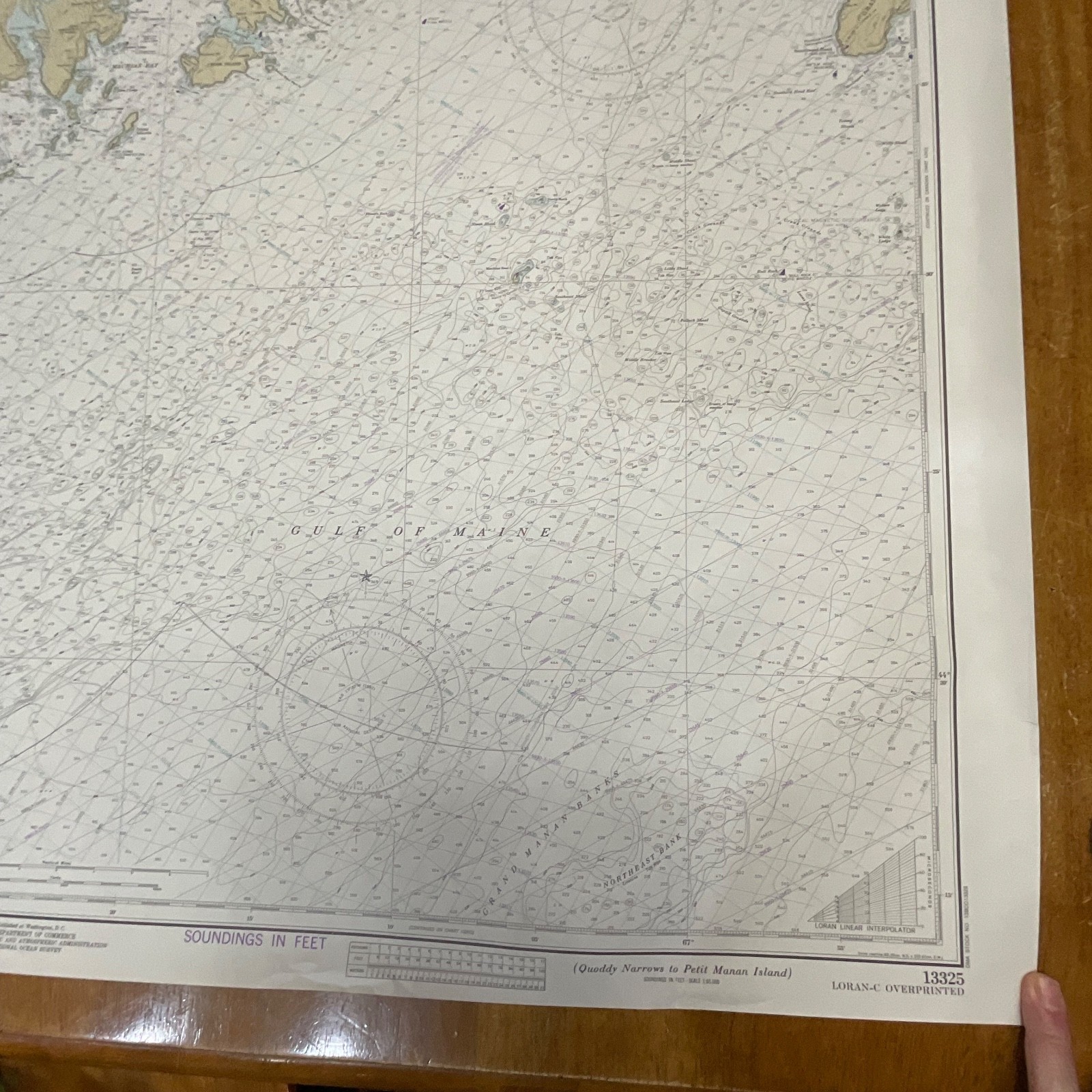 1982 NOAA Chart Quoddy Narrows to Petit Manan Island Map 36in x 44in - Image 8